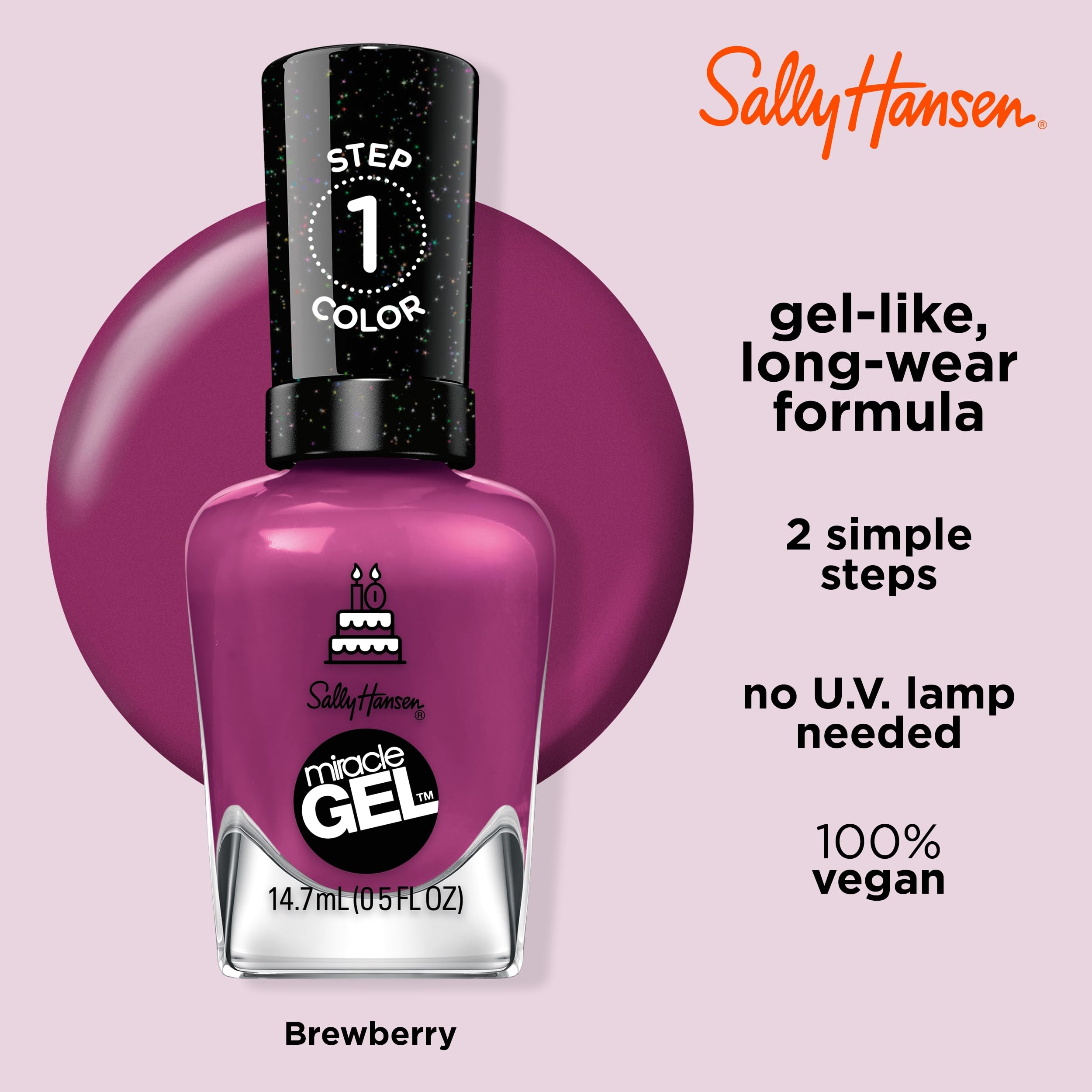Foto 5 pulgar | Esmalte De Uñas Sally Hansen Miracle Gel™ Brewberry Purple - Venta Internacional.