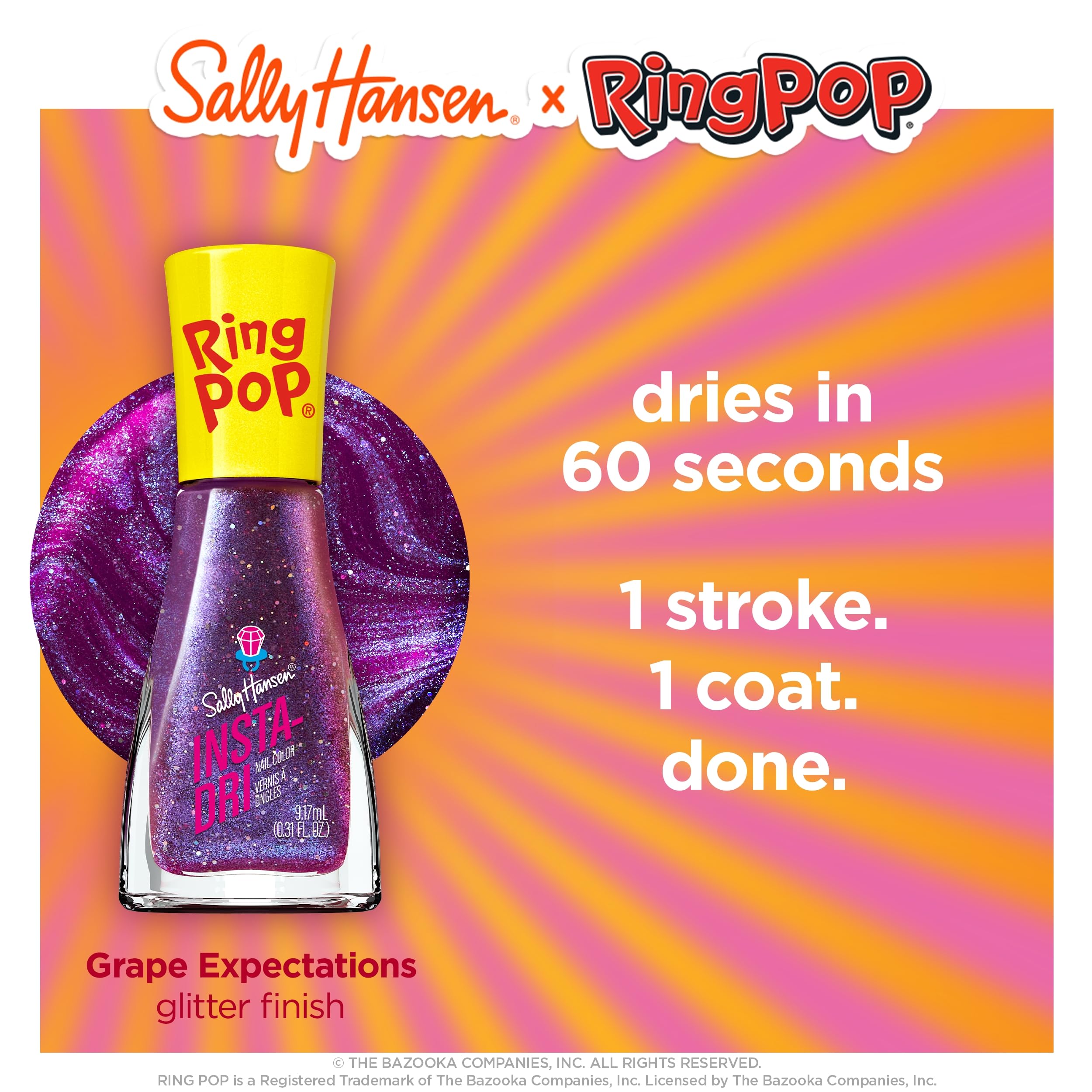 Foto 4 | Esmalte De Uñas Sally Hansen Insta-dri  Ring Pop Grape Purple - Venta Internacional.