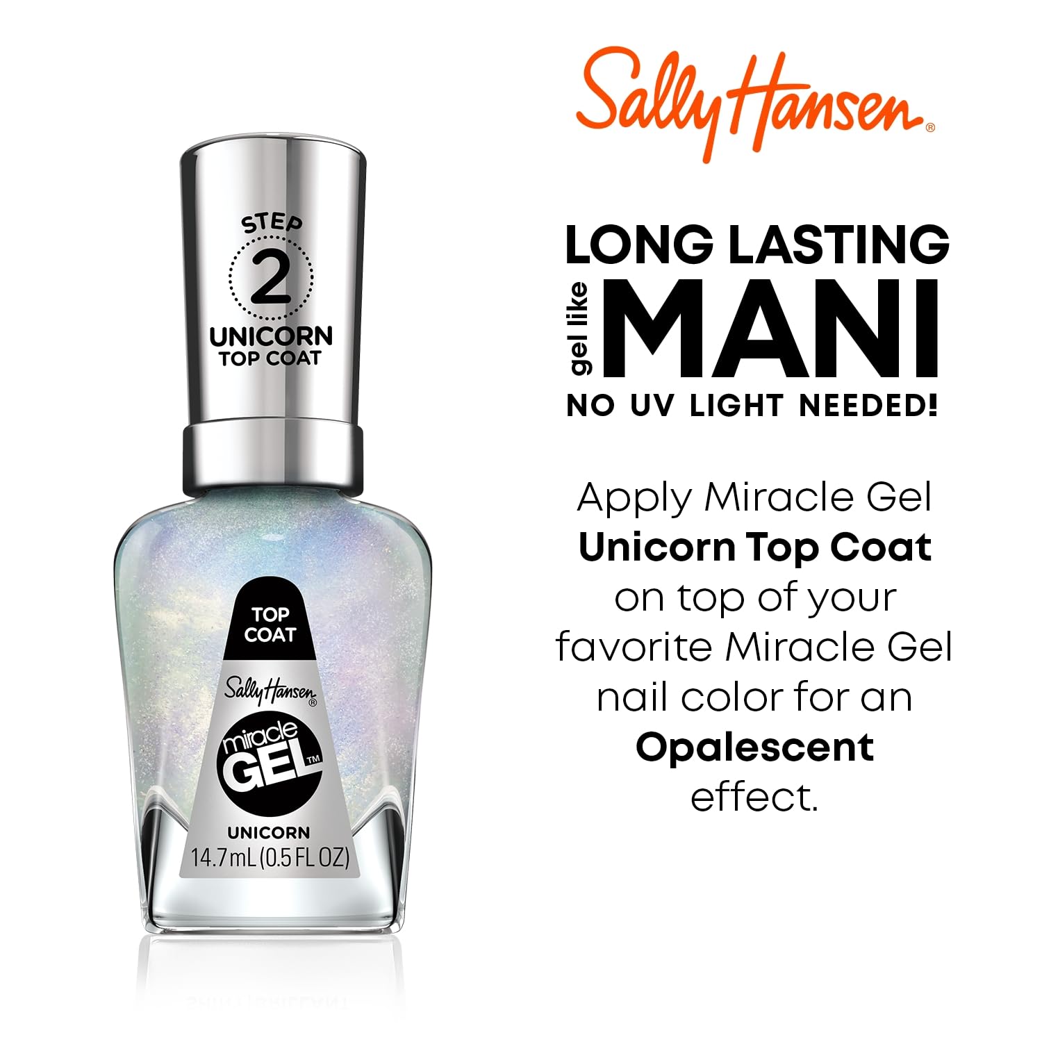 Foto 2 | Esmalte De Uñas Sally Hansen Miracle Gel™ Unicorn Top Coat - Venta Internacional.