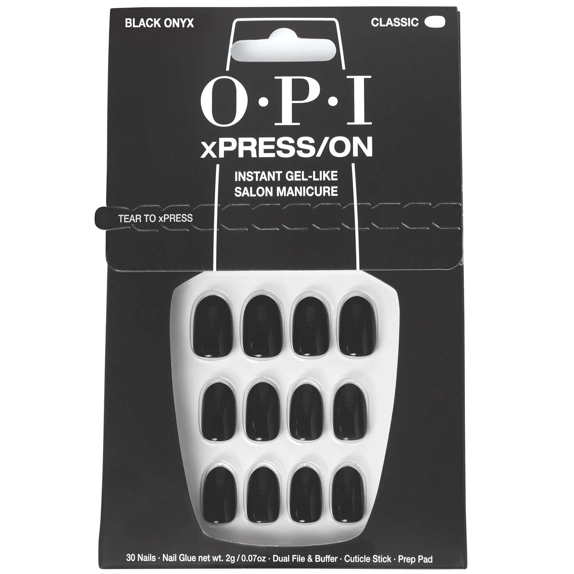 Press On Nails Opi Xpress/on Black Onyx Short Round Black Black - Venta Internacional.