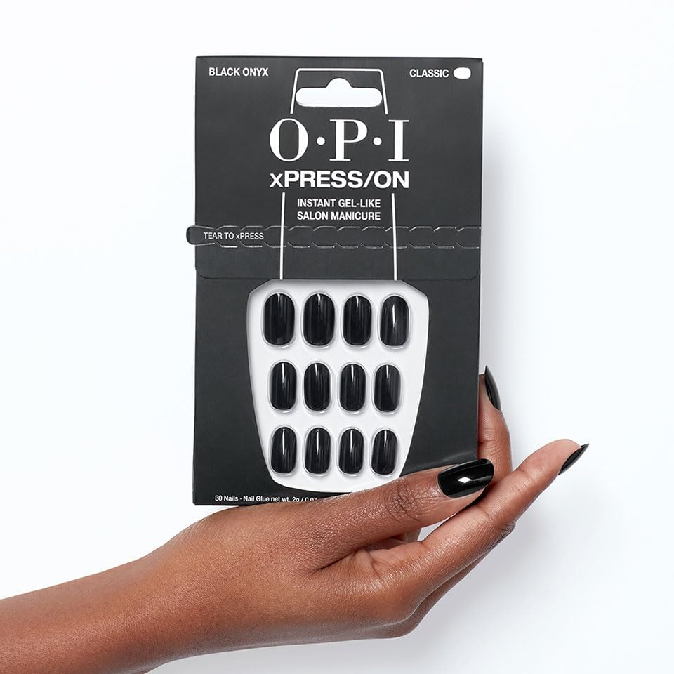 Foto 6 pulgar | Press On Nails Opi Xpress/on Black Onyx Short Round Black Black - Venta Internacional.