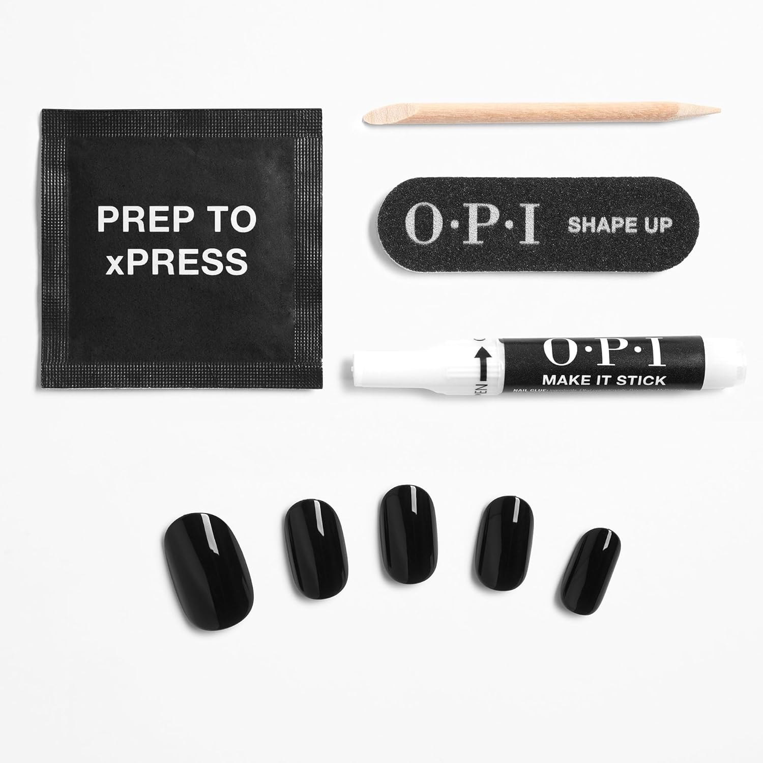 Foto 7 pulgar | Press On Nails Opi Xpress/on Black Onyx Short Round Black Black - Venta Internacional.