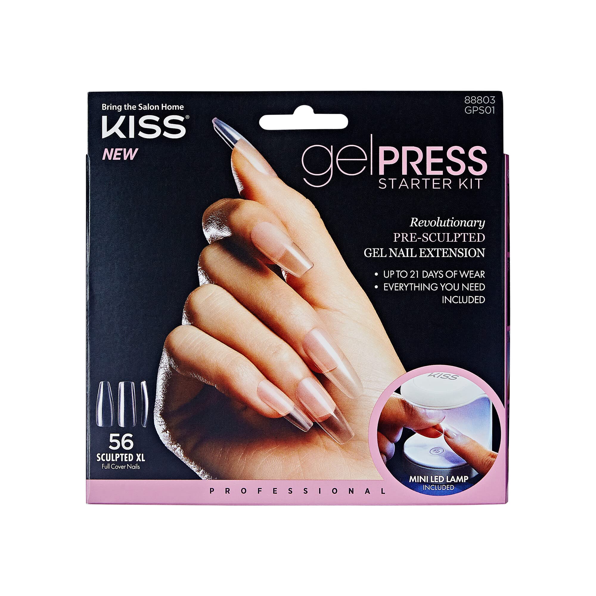 Kit De Inicio De Uñas De Gel Kiss Gelpress Con 56 Extensiones De Uñas - Venta Internacional.