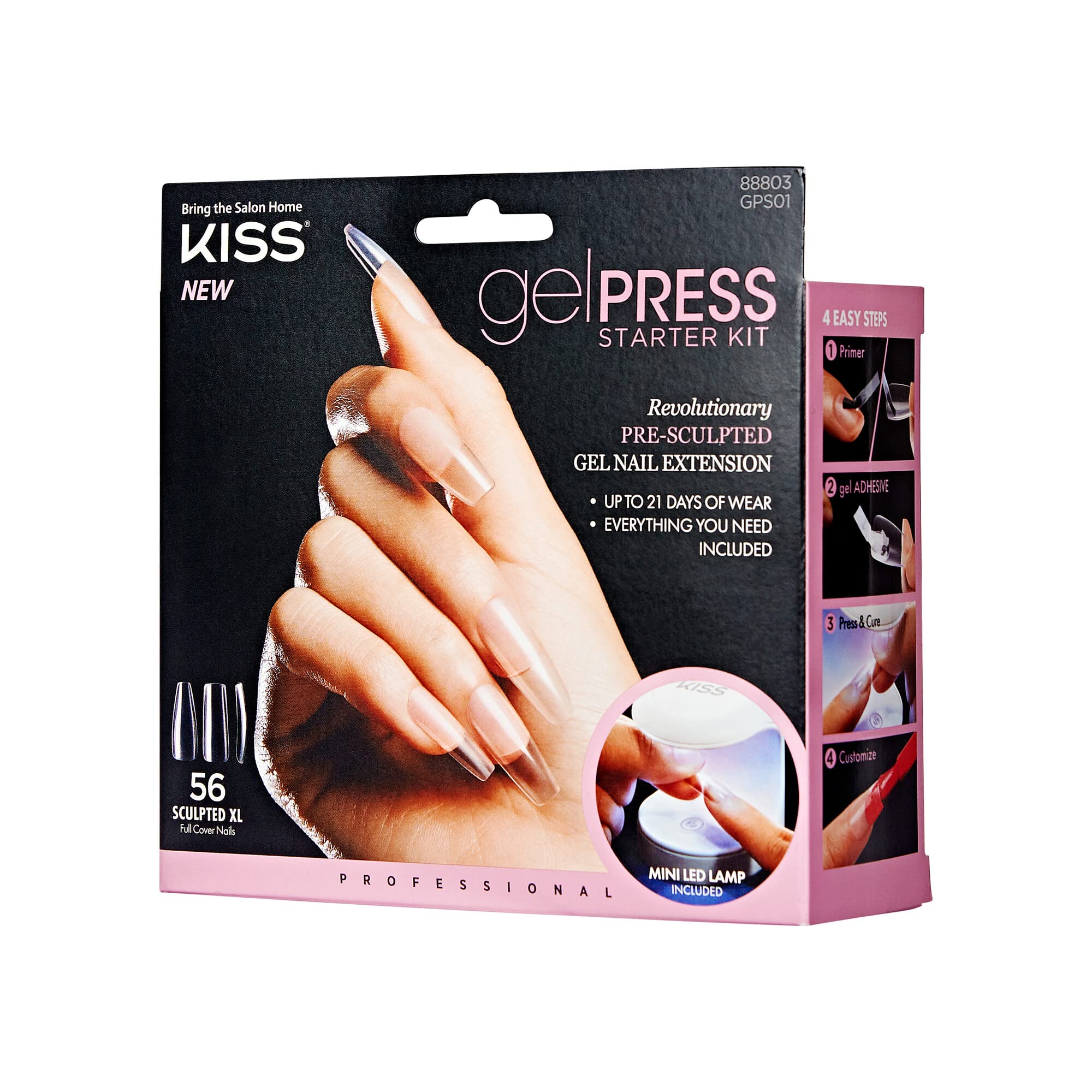 Foto 4 pulgar | Kit De Inicio De Uñas De Gel Kiss Gelpress Con 56 Extensiones De Uñas - Venta Internacional.