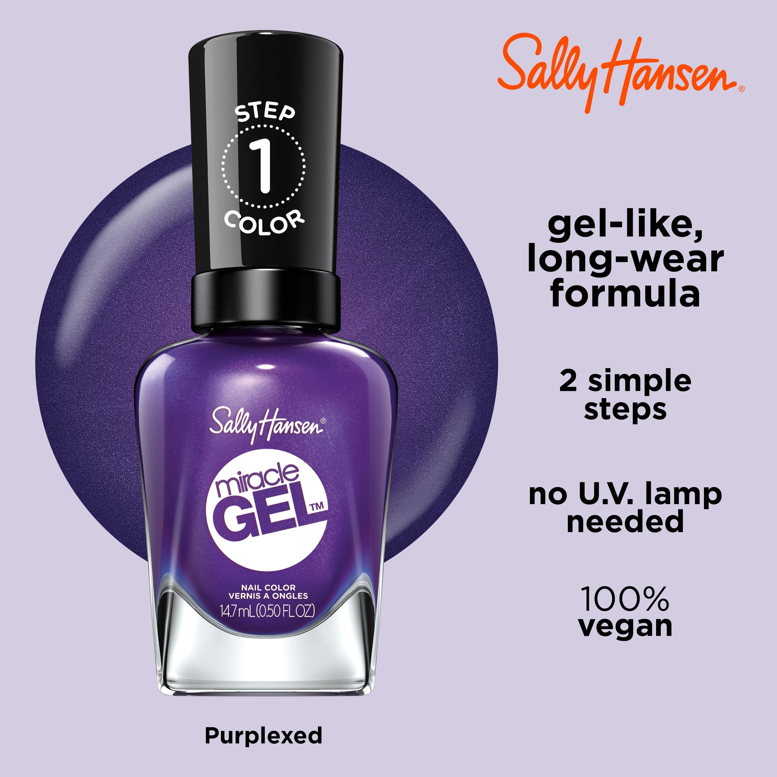 Foto 5 pulgar | Esmalte De Uñas Sally Hansen Miracle Gel™ Purplexed Purple - Venta Internacional.