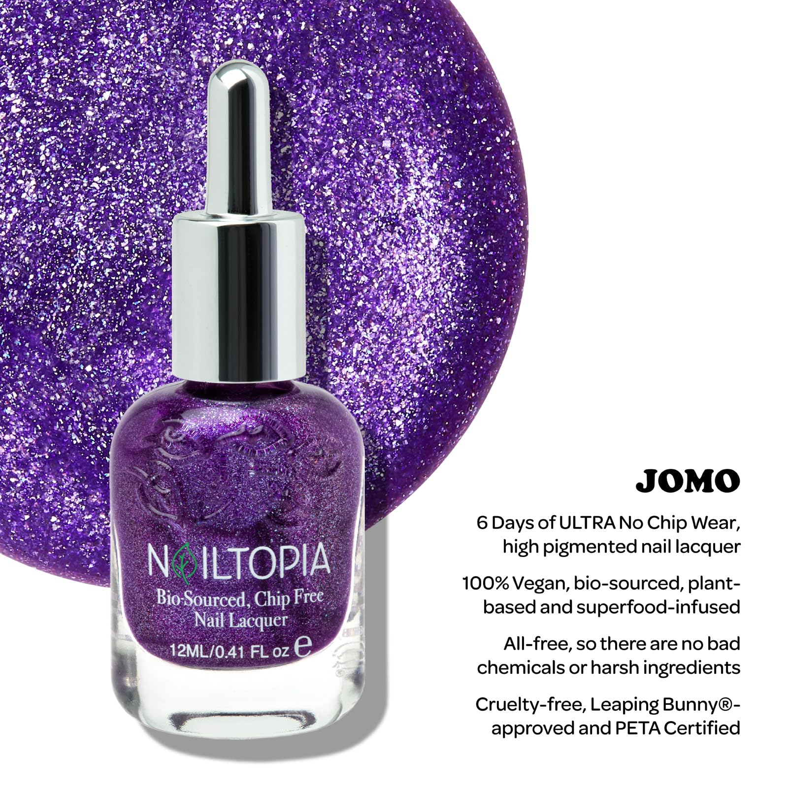 Foto 3 pulgar | Esmalte De Uñas Nailtopia Jomo Sheer Purple 12 Ml A Base De Plantas - Venta Internacional.