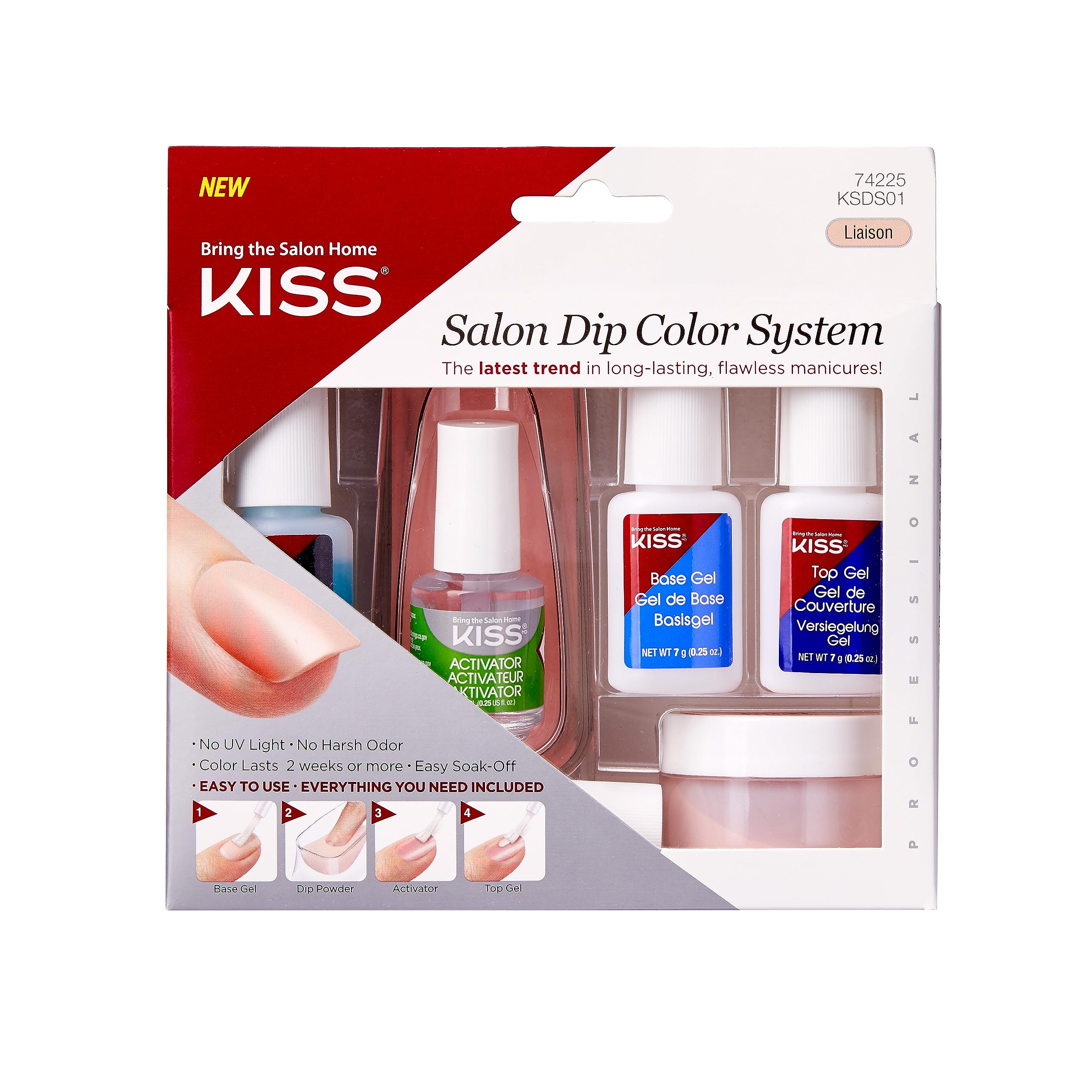 Kit De Uñas En Polvo Kiss Salon Dip Color System «liaison» - Venta Internacional.