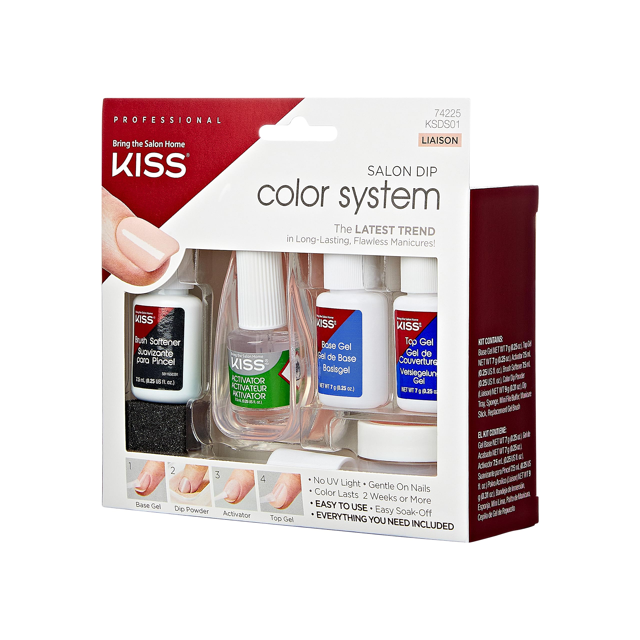 Foto 4 pulgar | Kit De Uñas En Polvo Kiss Salon Dip Color System «liaison» - Venta Internacional.