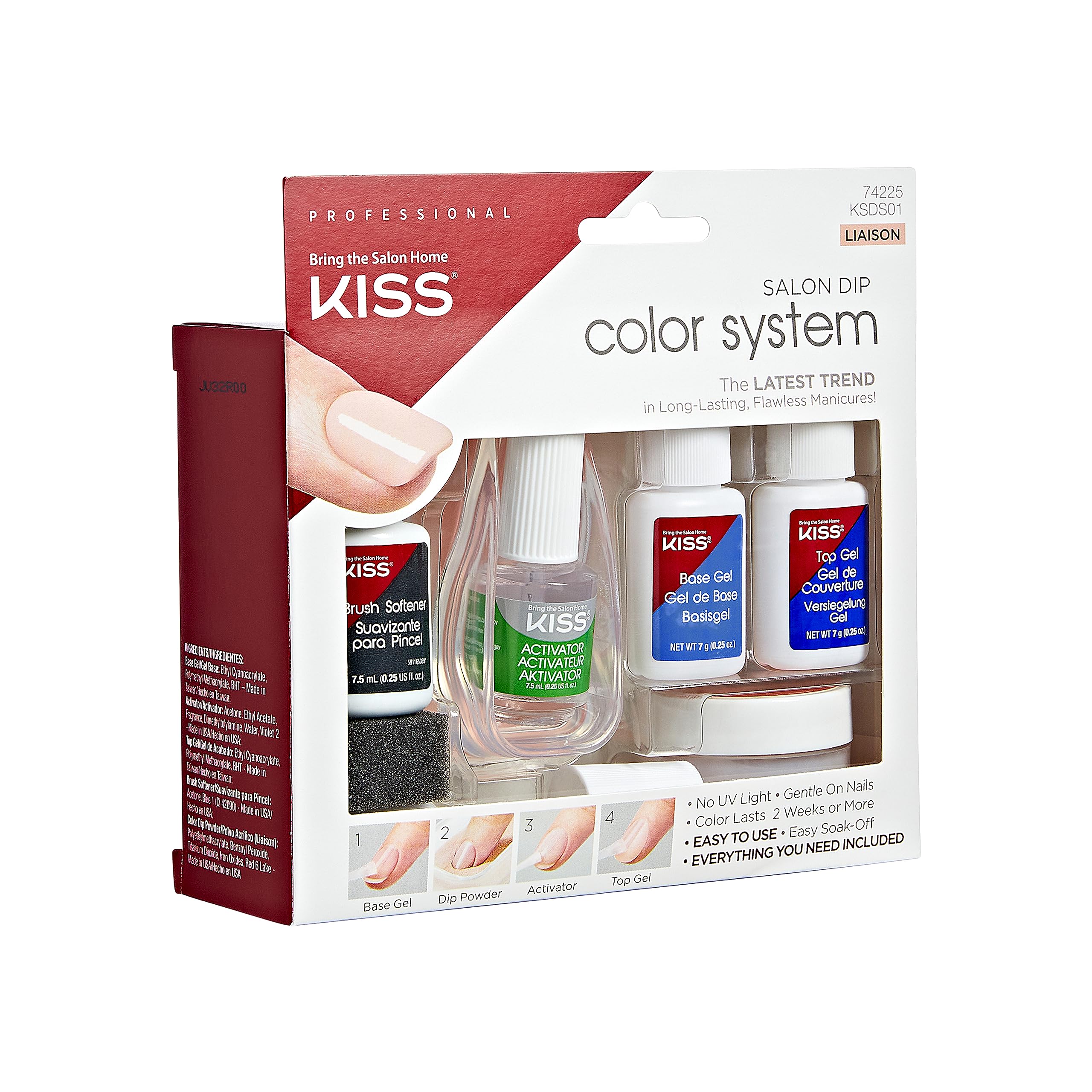 Foto 5 pulgar | Kit De Uñas En Polvo Kiss Salon Dip Color System «liaison» - Venta Internacional.