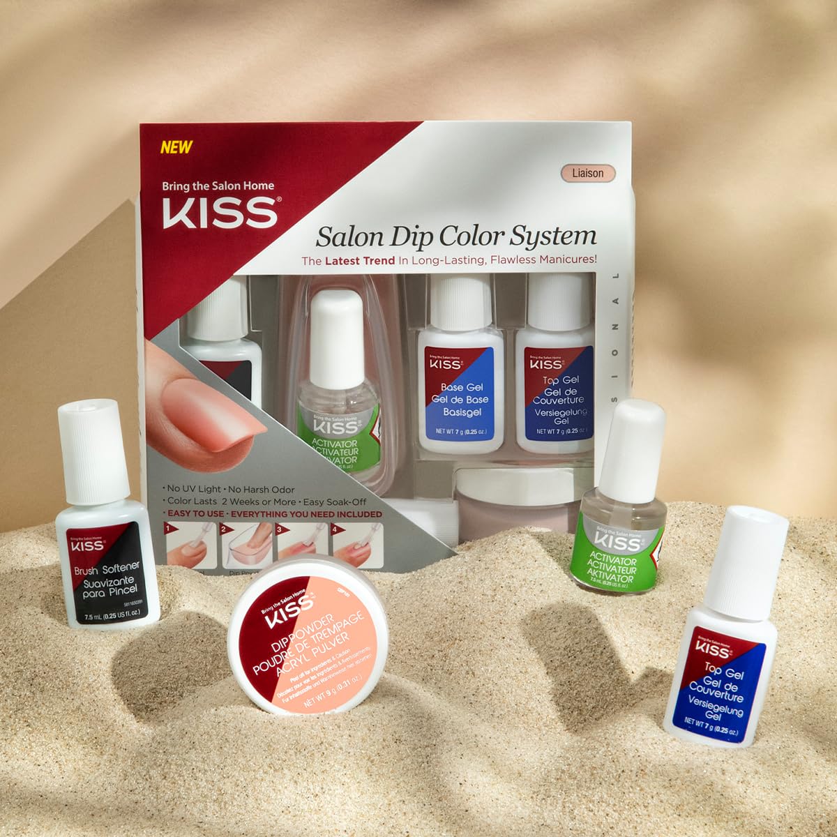 Foto 7 pulgar | Kit De Uñas En Polvo Kiss Salon Dip Color System «liaison» - Venta Internacional.
