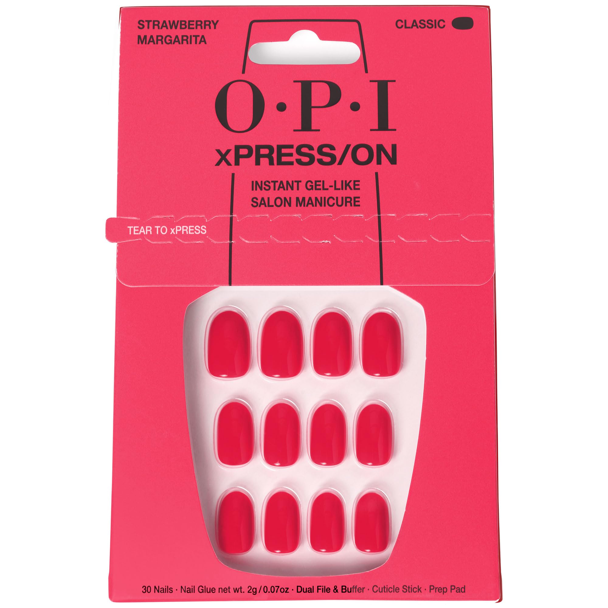 Presiona Las Uñas Opi Xpress/on Strawberry Margarita Rosa Brillante - Venta Internacional.