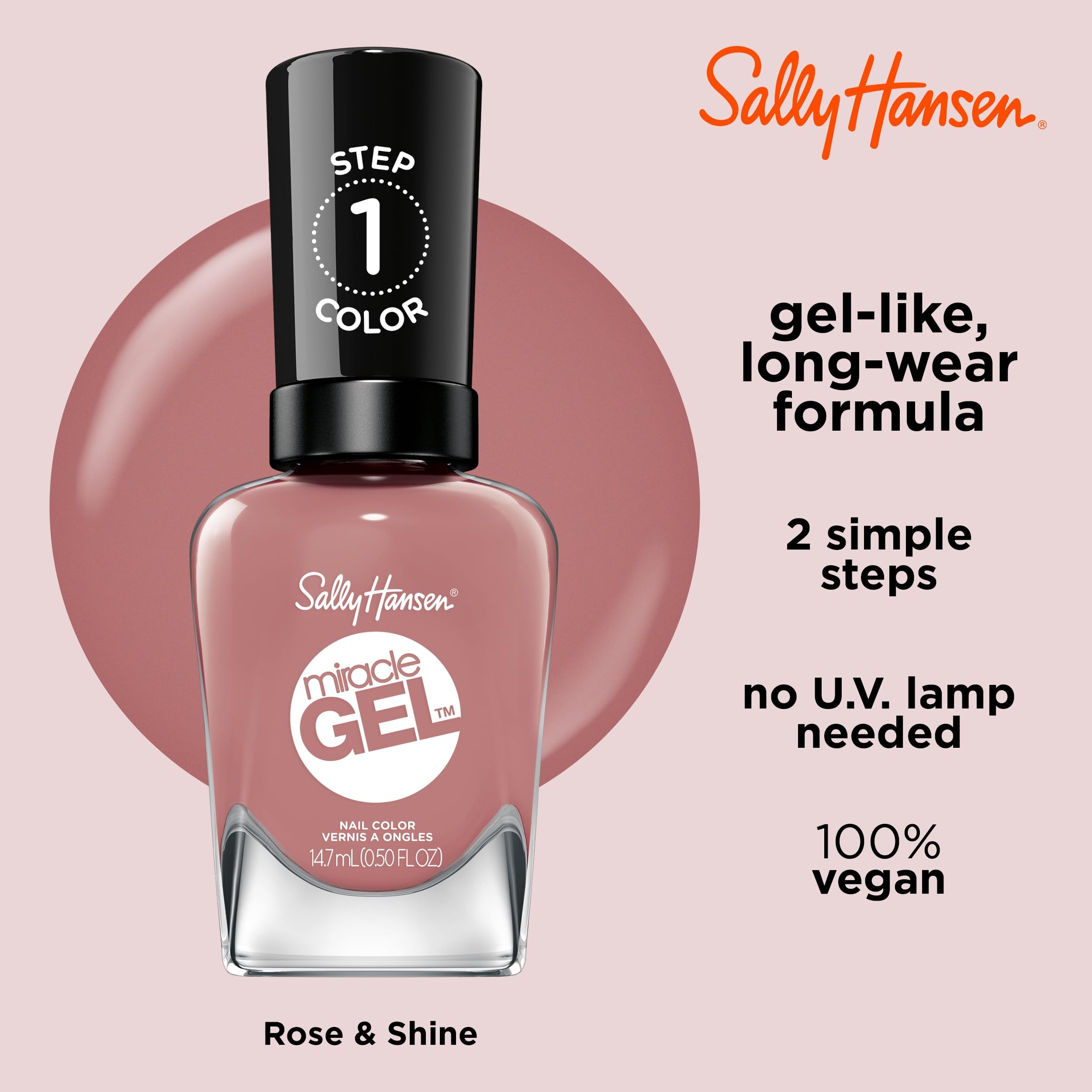 Foto 5 pulgar | Esmalte De Uñas Sally Hansen Miracle Gel™ Rose & Shine Pink - Venta Internacional.