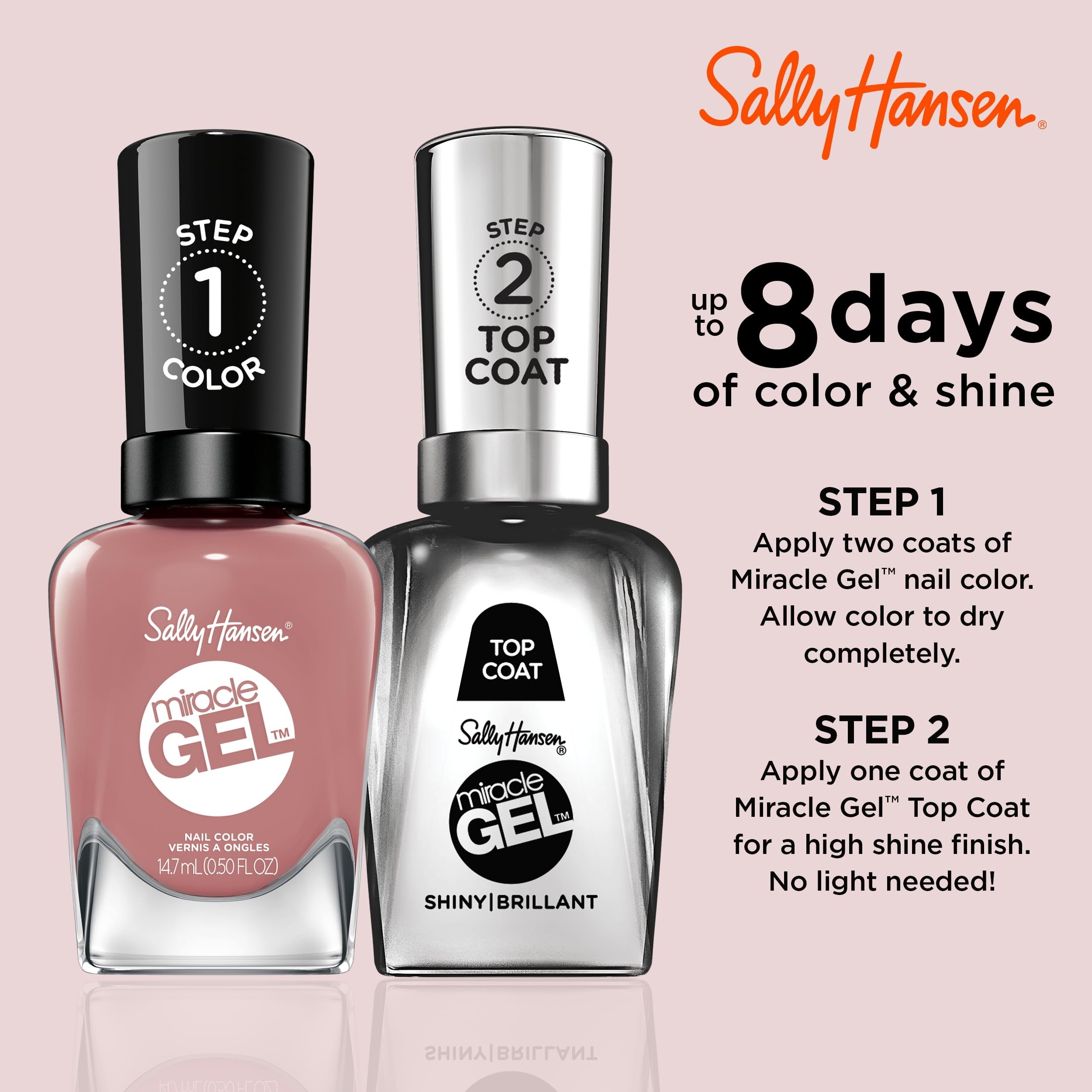 Foto 5 | Esmalte De Uñas Sally Hansen Miracle Gel™ Rose & Shine Pink - Venta Internacional.