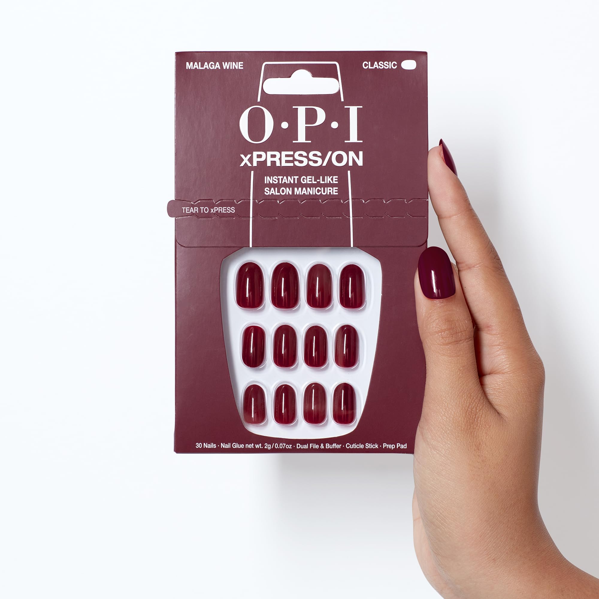 Foto 7 pulgar | Pantalones Cortos Opi Xpress/on Malaga Wine Dark Red De Press On Nails - Venta Internacional.