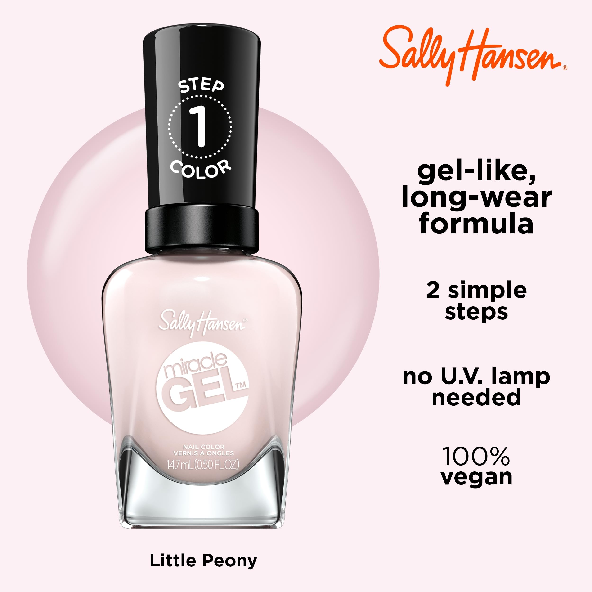 Foto 5 pulgar | Esmalte De Uñas Sally Hansen Miracle Gel™ Little Peony Pink - Venta Internacional.