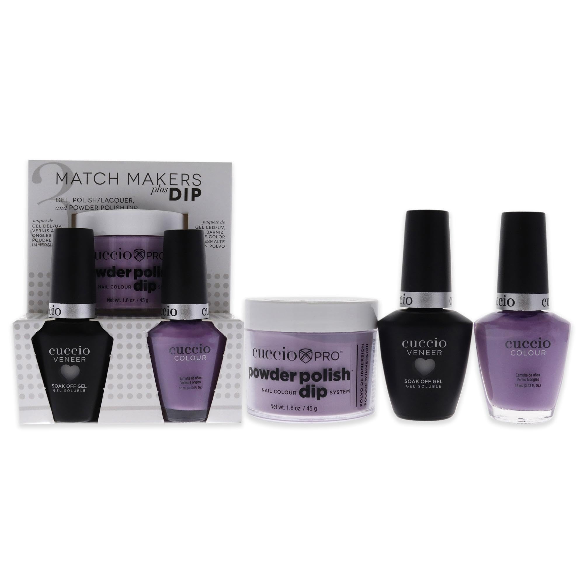 Kit De Baño Para Uñas Cuccio Colour Matchmakers Plus Peace, Love & Purple - Venta Internacional.