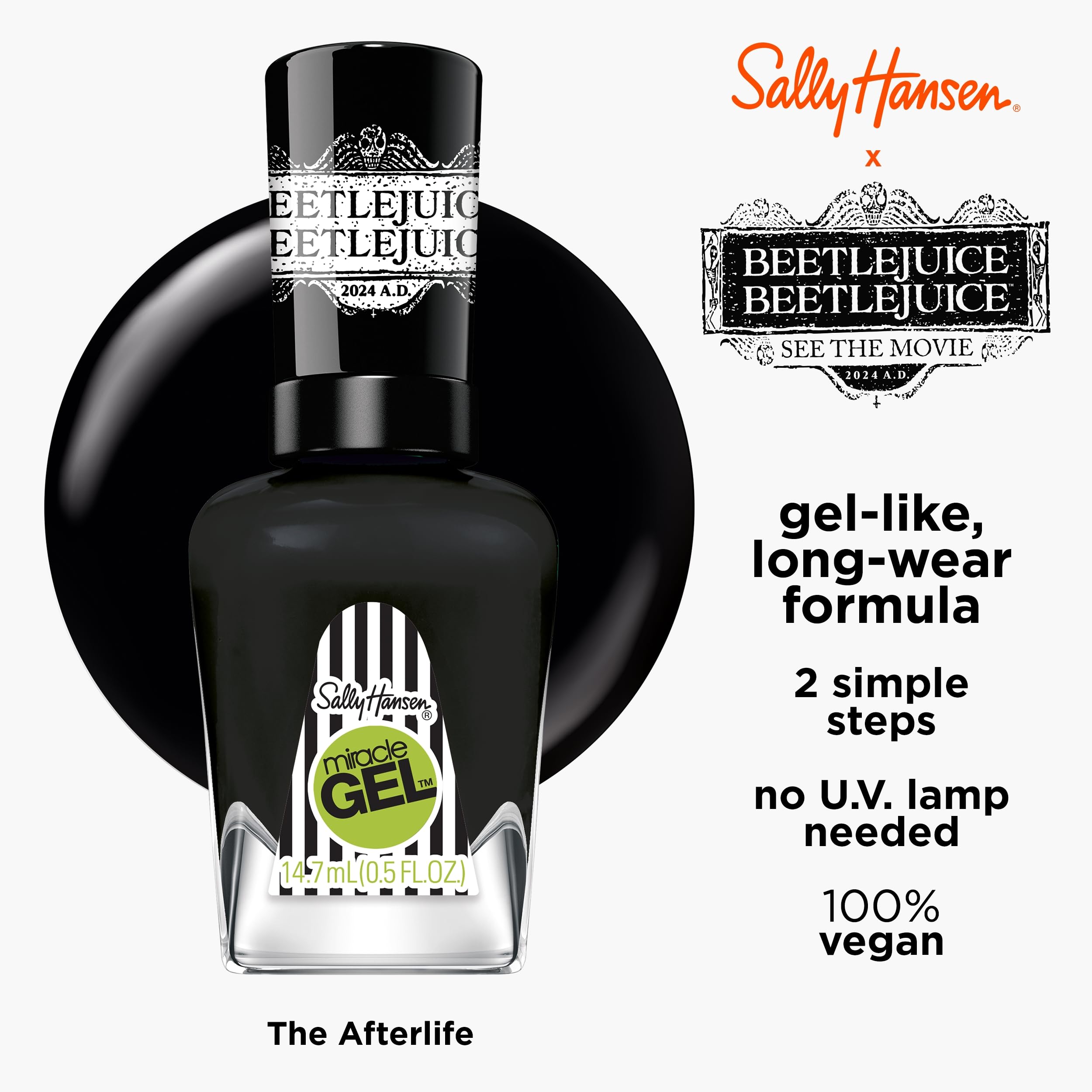 Foto 3 pulgar | Esmalte De Uñas Sally Hansen Miracle Gel™ Beetlejuice Afterlife - Venta Internacional.