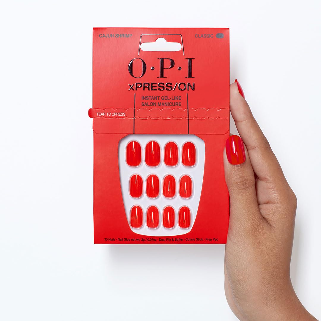 Foto 6 | Pantalones Cortos Opi Xpress/on Cajun Shrimp De Color Rojo Brillante De Press On Nails - Venta Internacional.