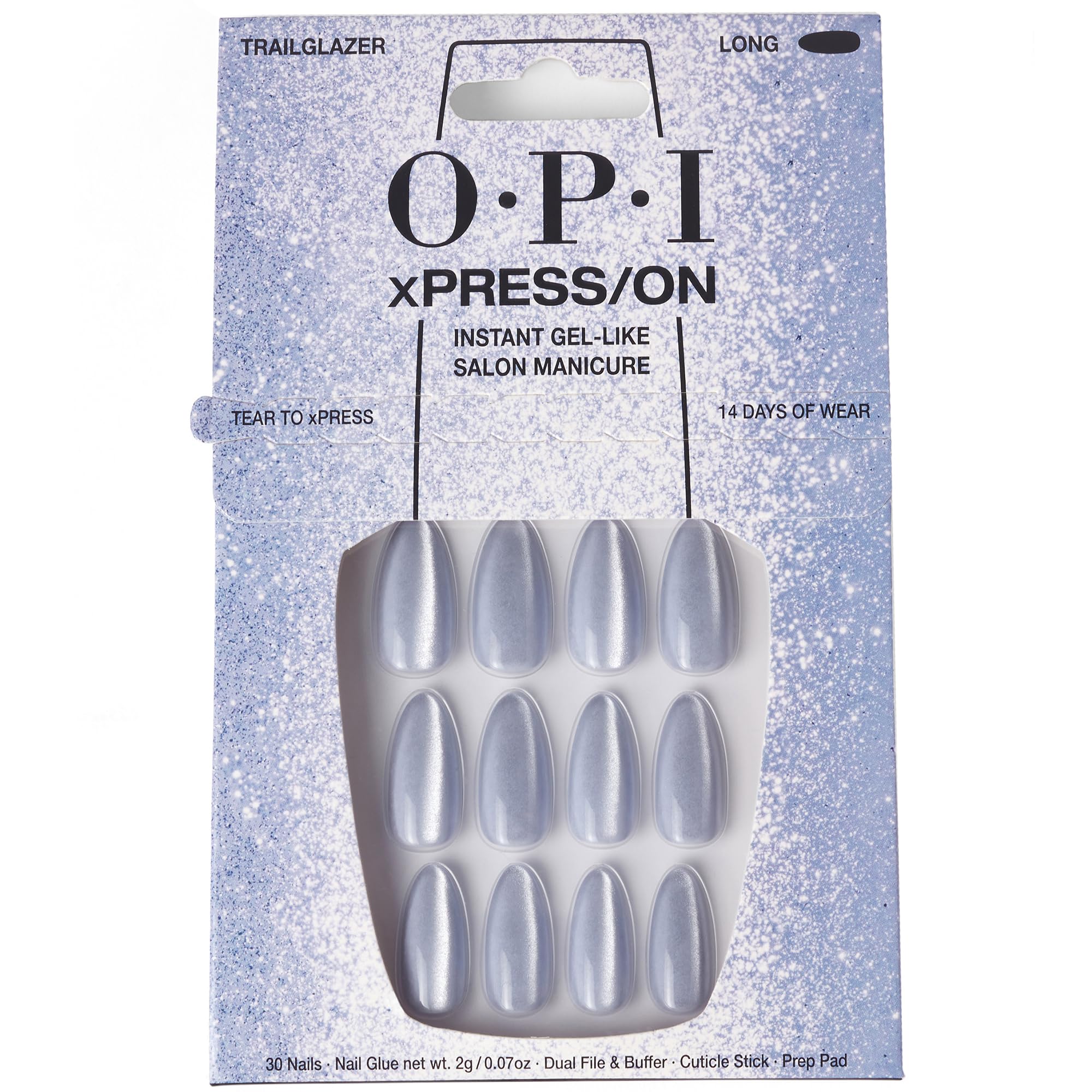 Presiona Las Uñas Opi Xpress/on Trailglazer Velvet Blue Long - Venta Internacional.