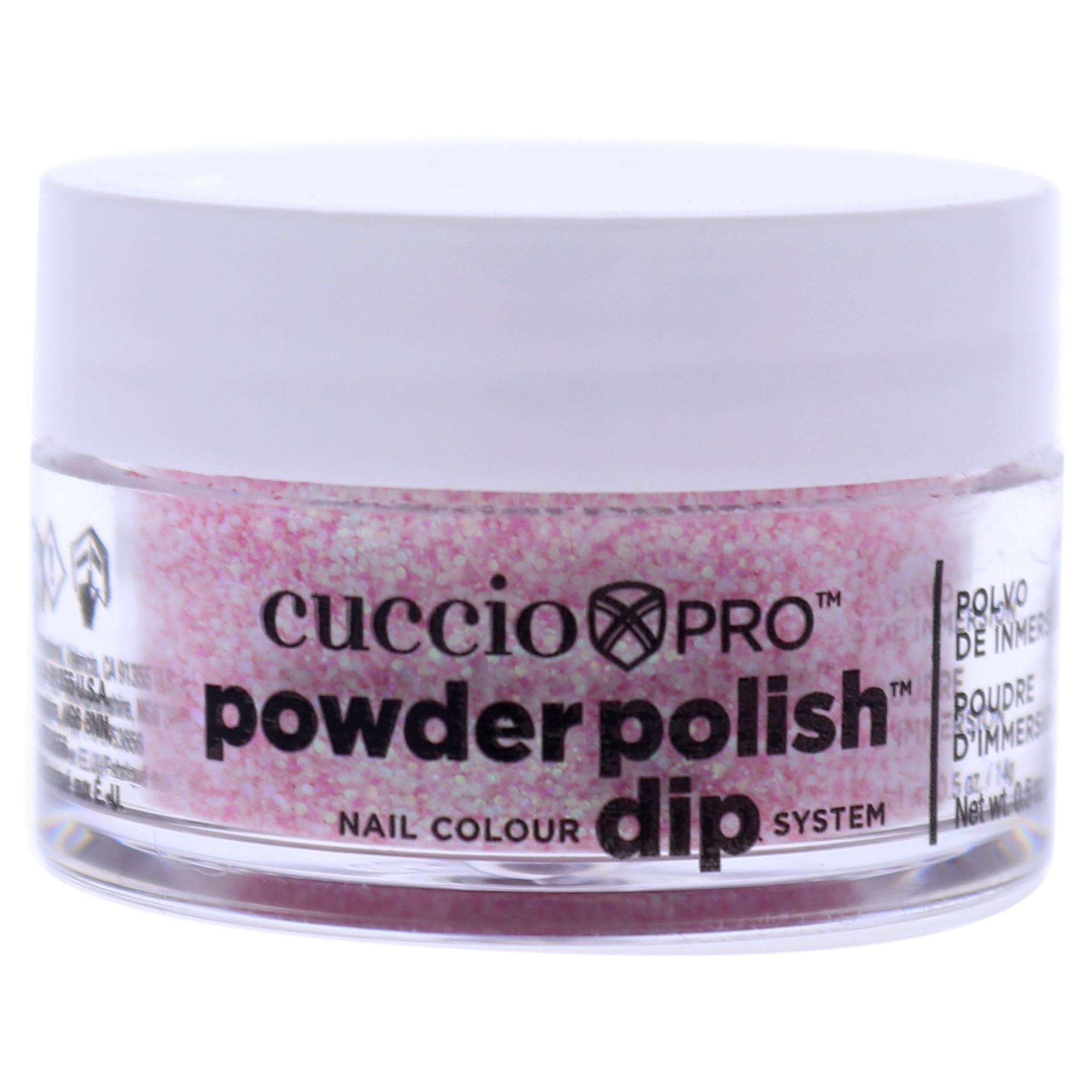 Esmalte De Uñas En Polvo Cuccio Colour Soft Pink Glitter 15 Ml - Venta Internacional.