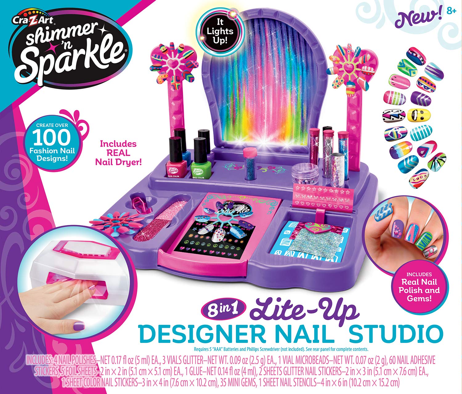 Foto 4 pulgar | Diseñador De Uñas Cra-z-art Shimmer 'n Sparkle 8 En 1 Lite-up - Venta Internacional.