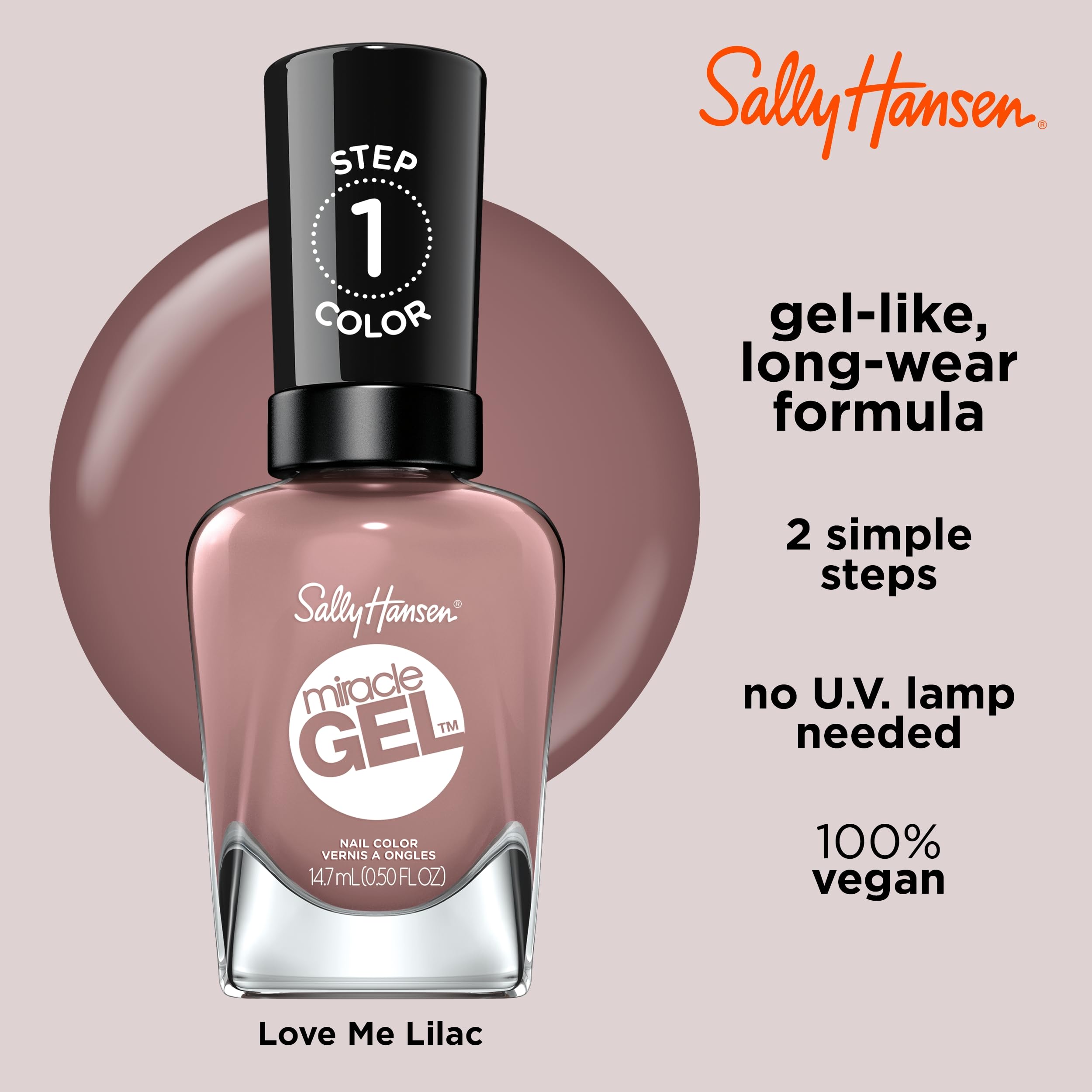 Foto 5 pulgar | Esmalte De Uñas Sally Hansen Miracle Gel™ Love Me Lilac Pink - Venta Internacional.