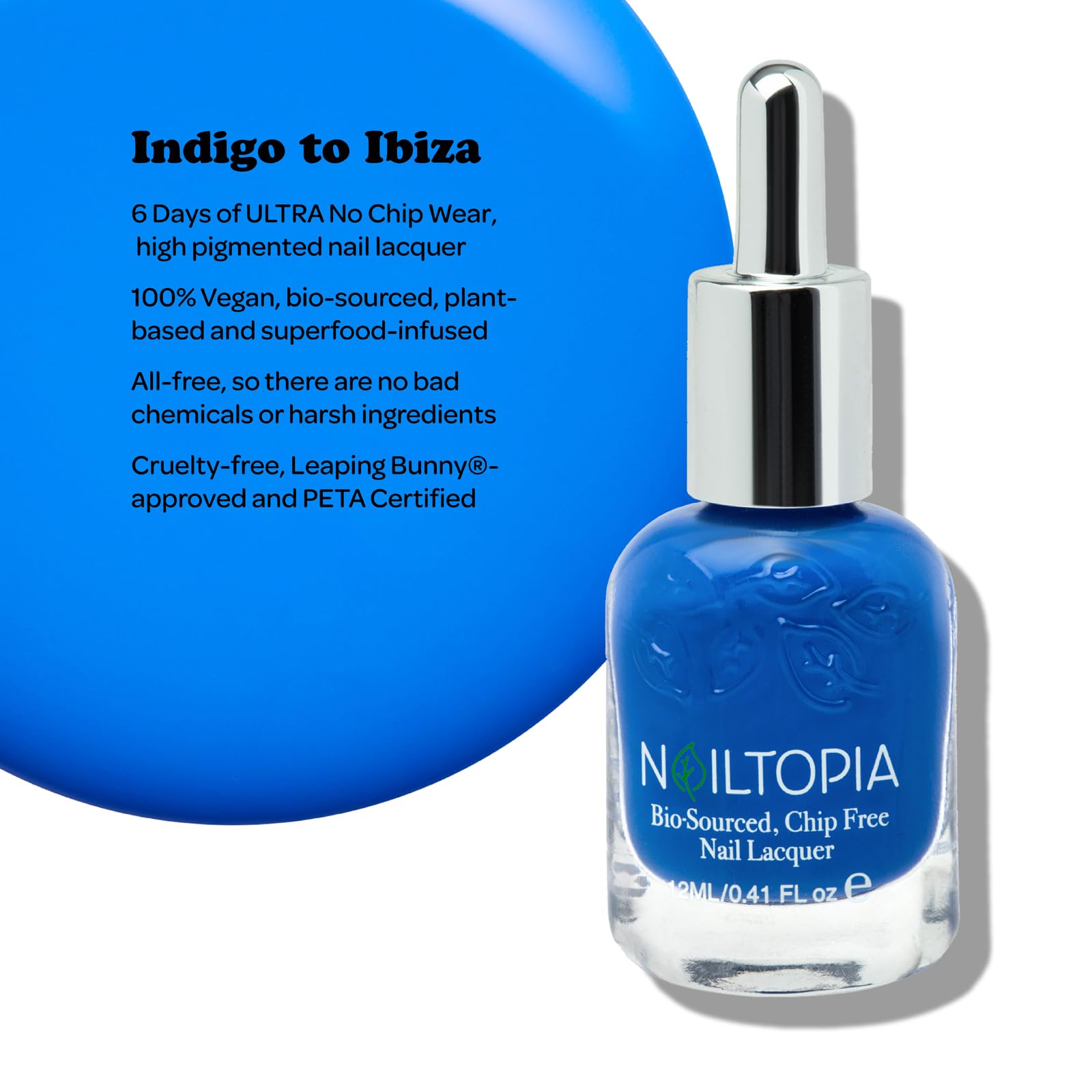 Foto 2 | Esmalte De Uñas Nailtopia A Base De Plantas, Sin Astillas, Índigo To Ibiza - Venta Internacional.