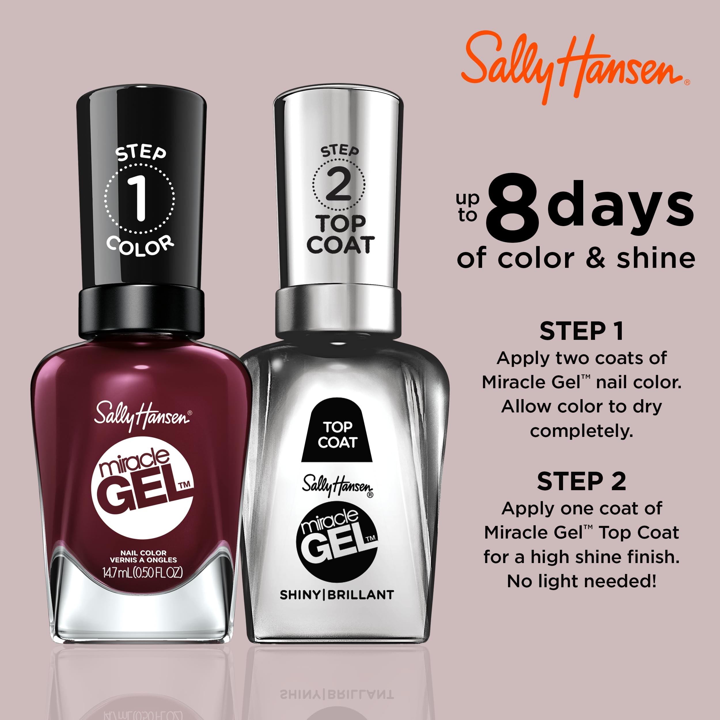 Foto 5 | Esmalte De Uñas Sally Hansen Miracle Gel™ Wine Stock Red - Venta Internacional.