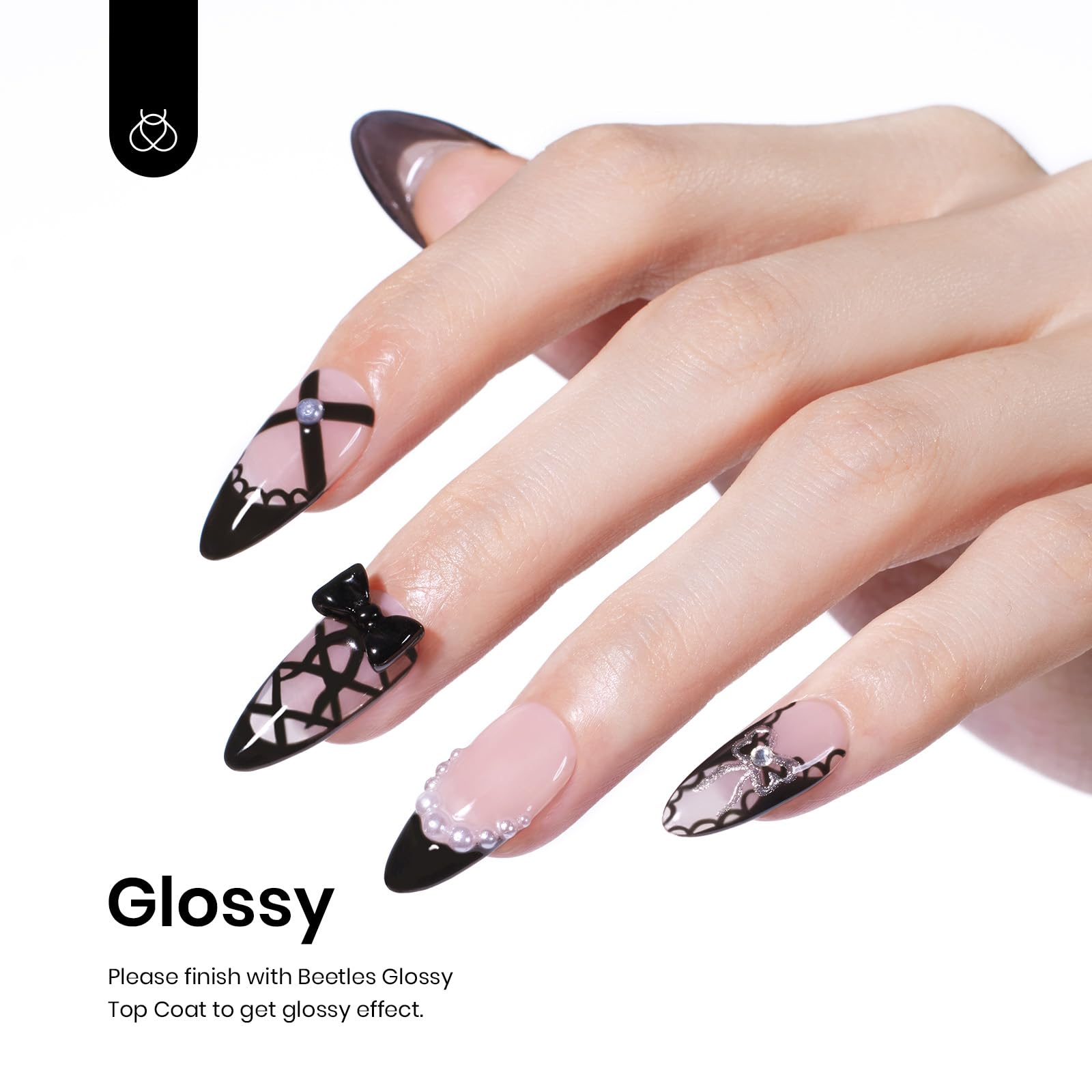 Foto 4 pulgar | Esmalte De Uñas En Gel Beetles Audrey Black Color 15 Ml Soak Off - Venta Internacional.