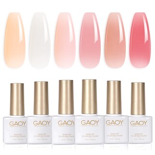 Foto 1 | Set De Esmaltes De Uñas En Gel Gaoy Milky White X Jelly Nude 7,3 Ml (x6) - Venta Internacional.