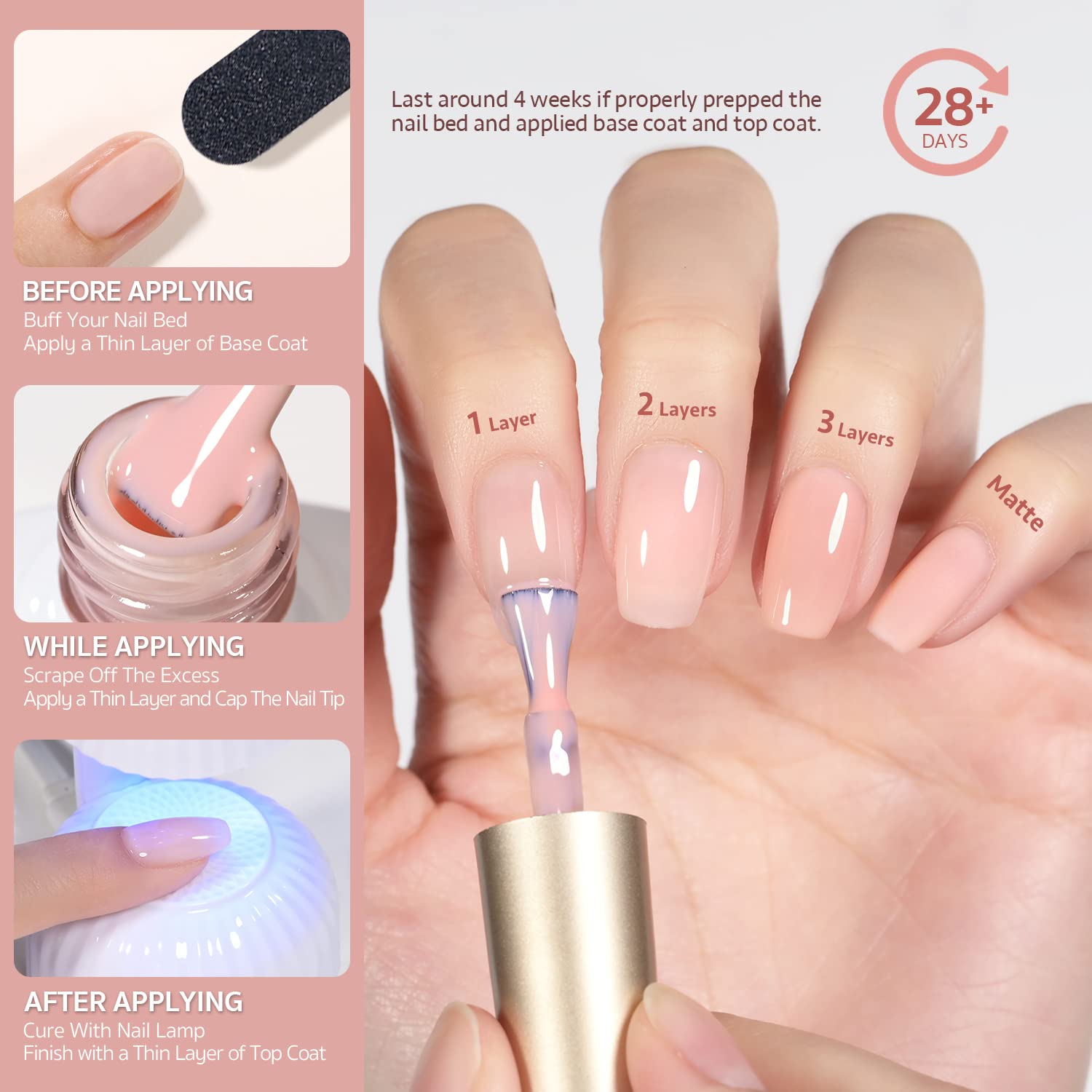 Foto 6 pulgar | Set De Esmaltes De Uñas En Gel Gaoy Milky White X Jelly Nude 7,3 Ml (x6) - Venta Internacional.