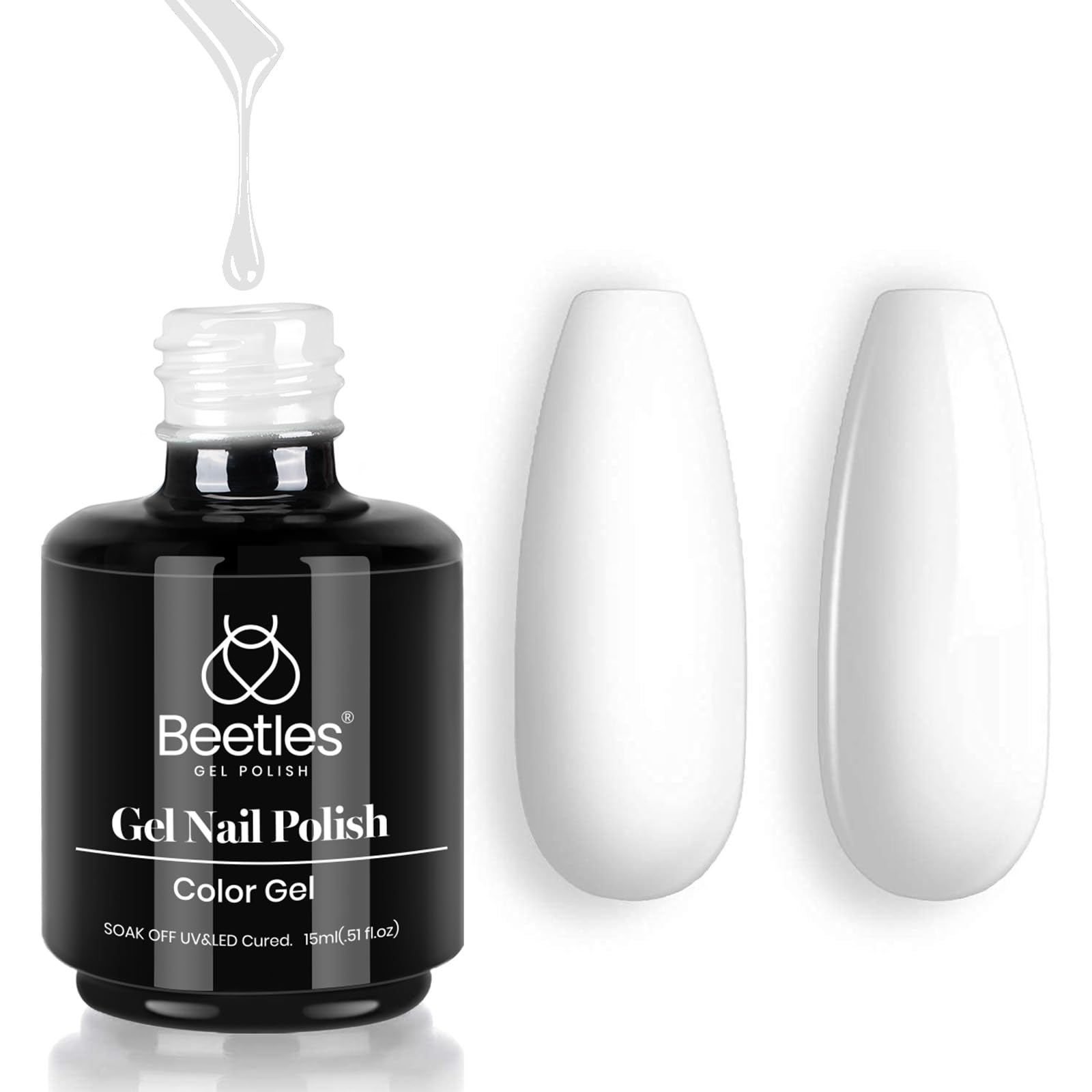 Foto 2 pulgar | Esmalte De Uñas En Gel Beetles, Color Blanco, 15 Ml, Soak Off - Venta Internacional.