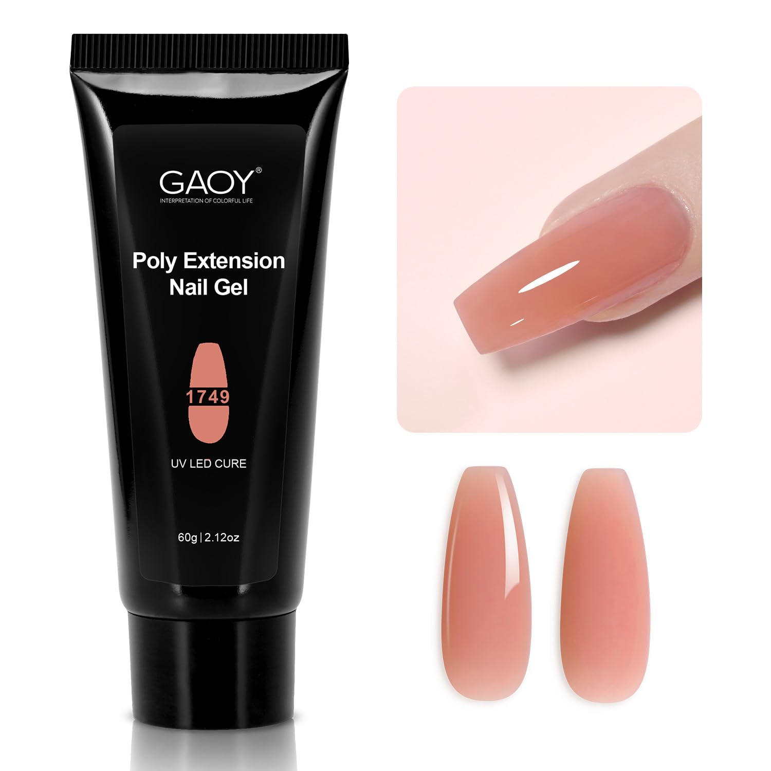 Foto 2 pulgar | Gel De Extensión De Uñas Gaoy Poly Gel Blush Pink 60 G - Venta Internacional.