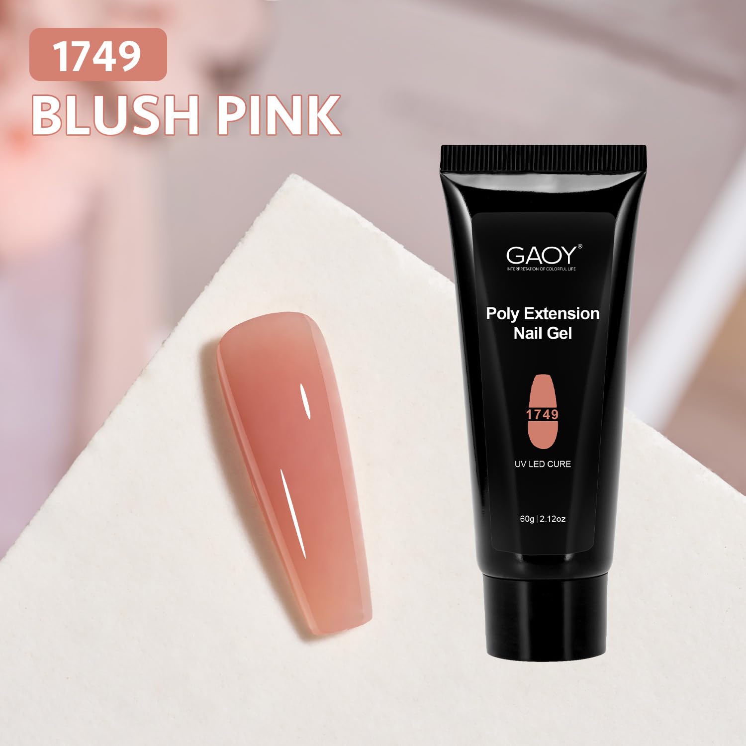 Foto 6 pulgar | Gel De Extensión De Uñas Gaoy Poly Gel Blush Pink 60 G - Venta Internacional.