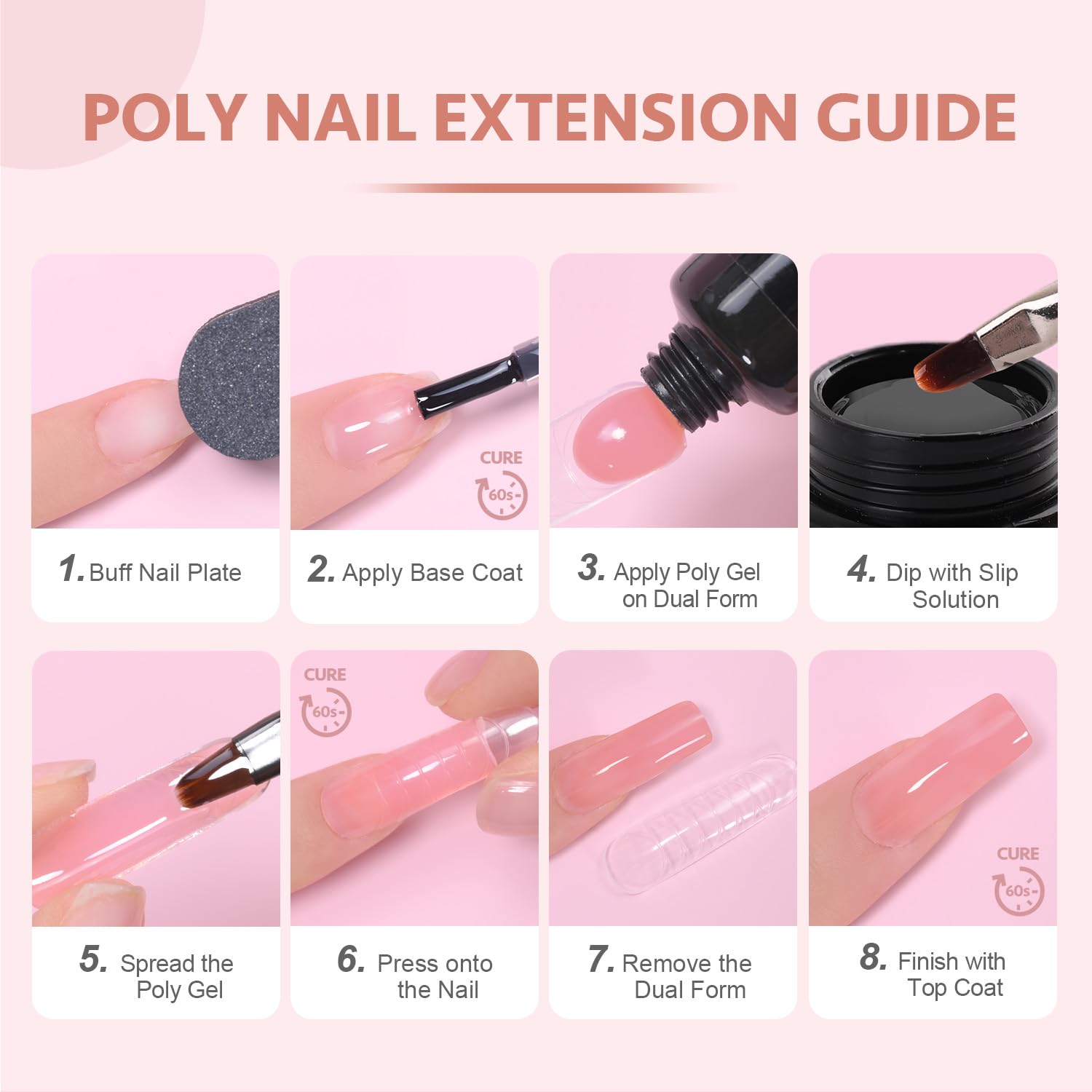 Foto 7 pulgar | Gel De Extensión De Uñas Gaoy Poly Gel Blush Pink 60 G - Venta Internacional.