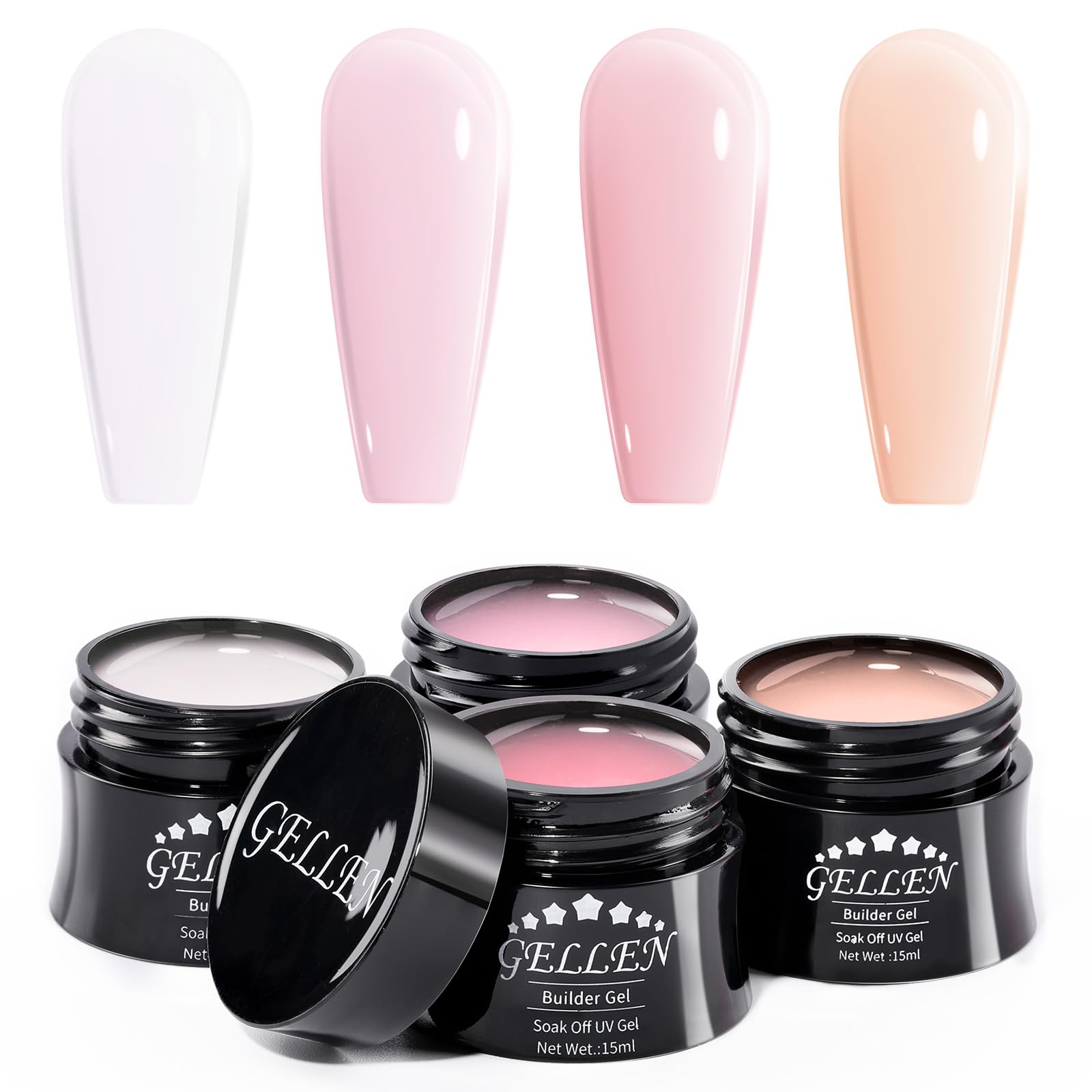 Kit De Extensiones De Uñas Builder Gellen, 4 Colores, 15 Ml, Con Lámpara - Venta Internacional.