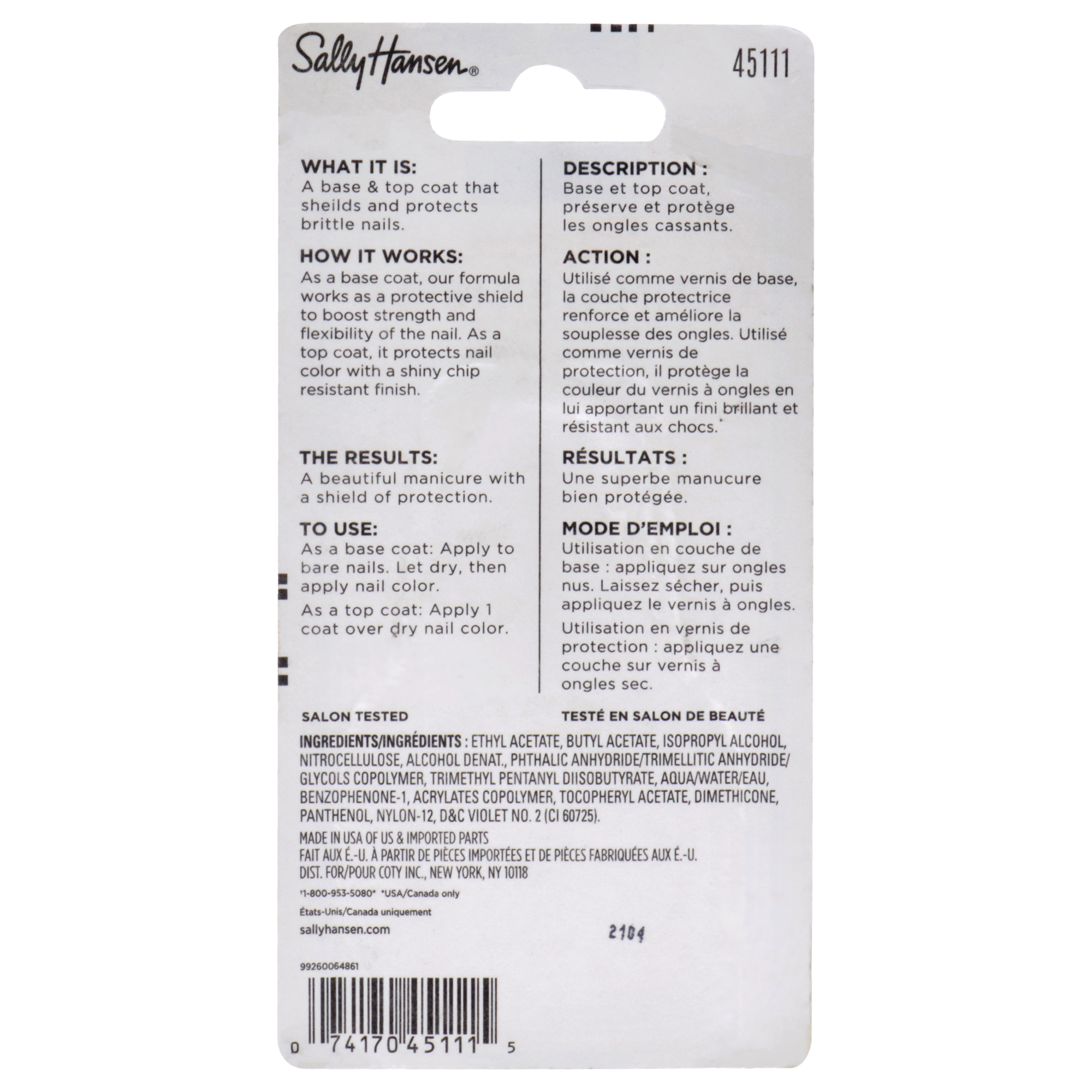 Foto 4 pulgar | Base Y Capa Superior Para Uñas Sally Hansen Ultimate Shield 13 Ml - Venta Internacional