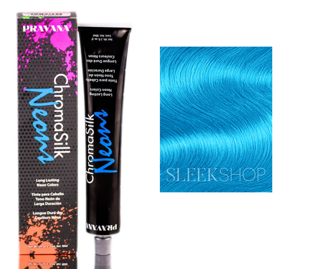 Tinte Para El Cabello Pravana Chromasilk Vivid Neons Neon Blue - Venta Internacional.