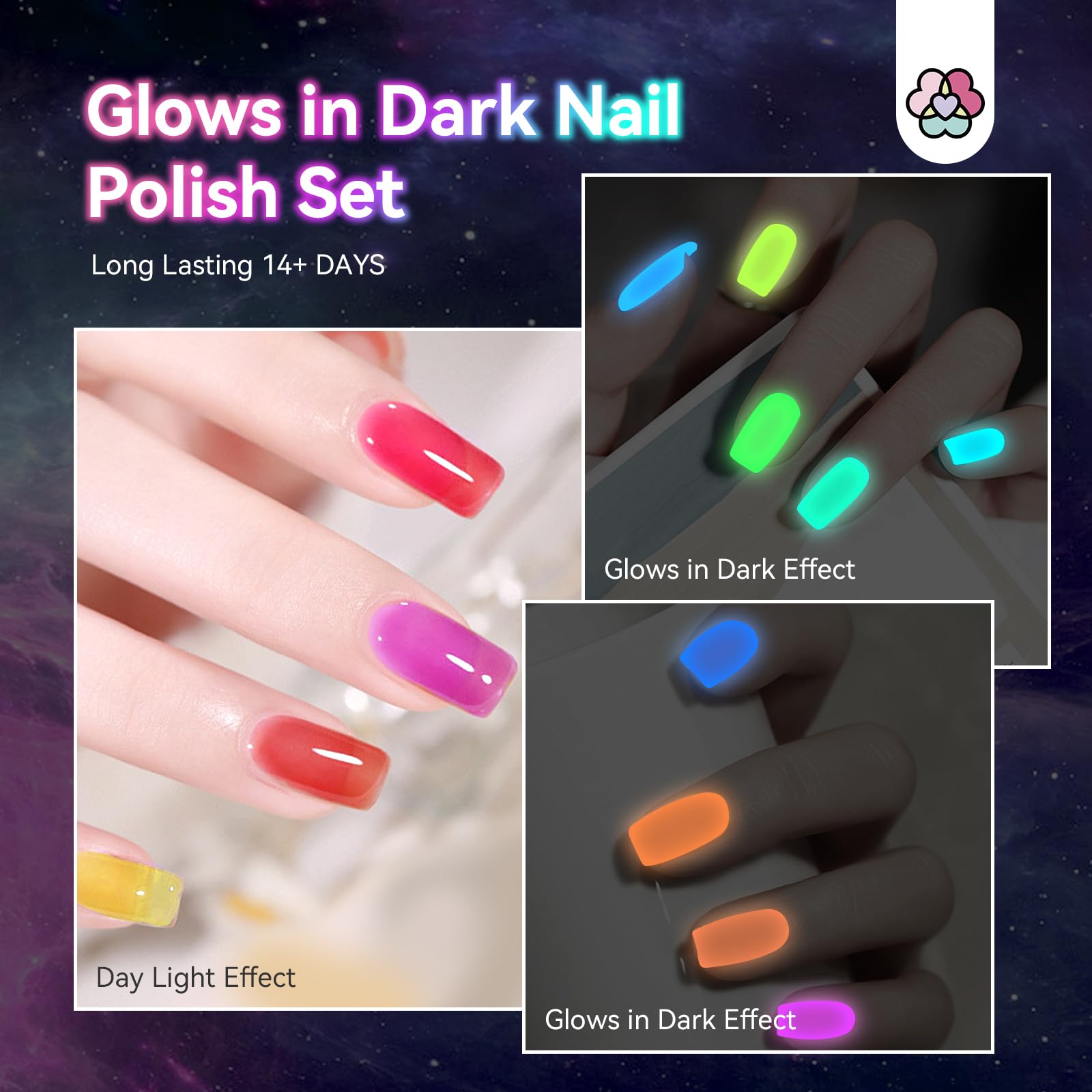 Foto 2 | Set De Esmaltes De Uñas Saviland Glows In The Dark, 12 Colores, Vegano - Venta Internacional.