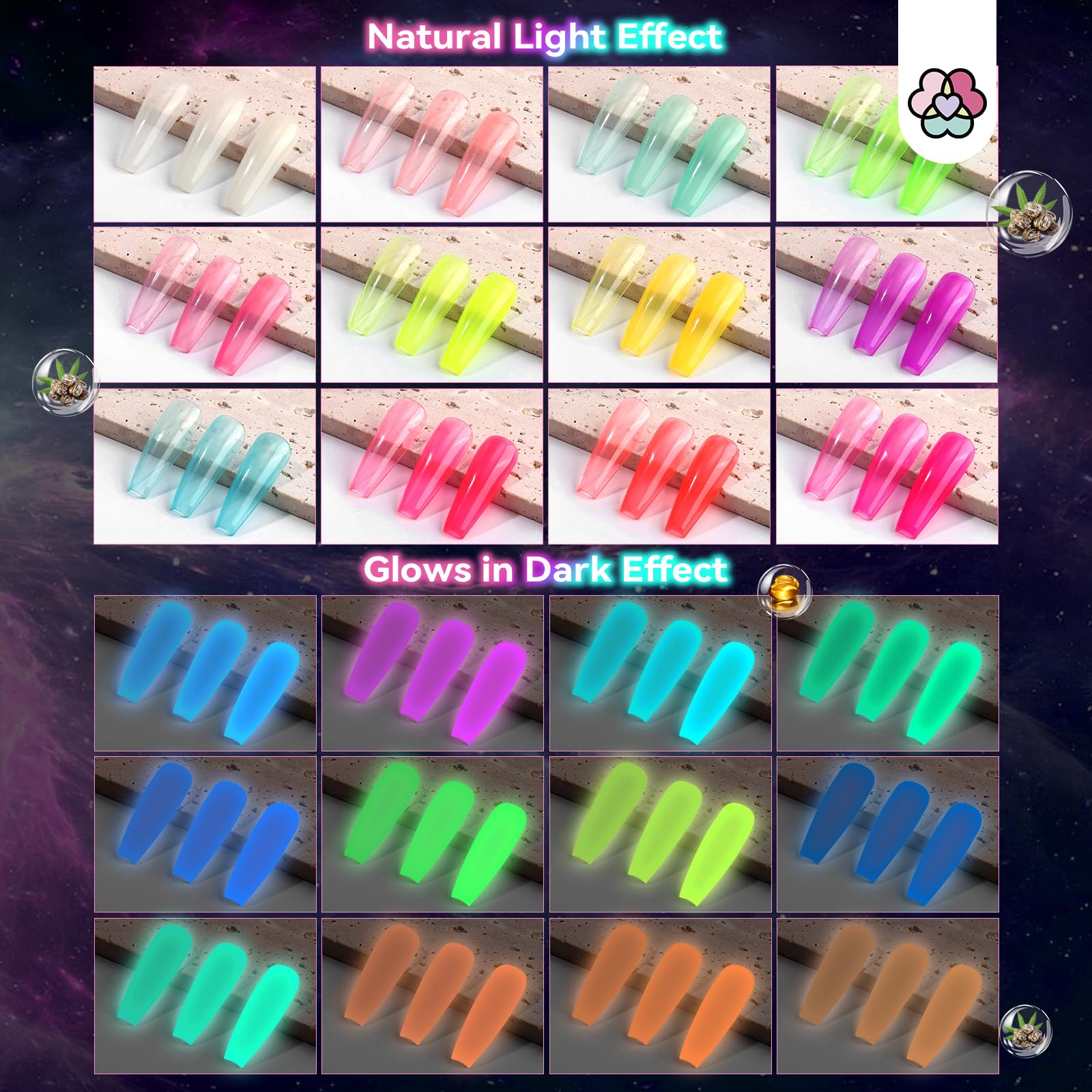 Foto 4 pulgar | Set De Esmaltes De Uñas Saviland Glows In The Dark, 12 Colores, Vegano - Venta Internacional.