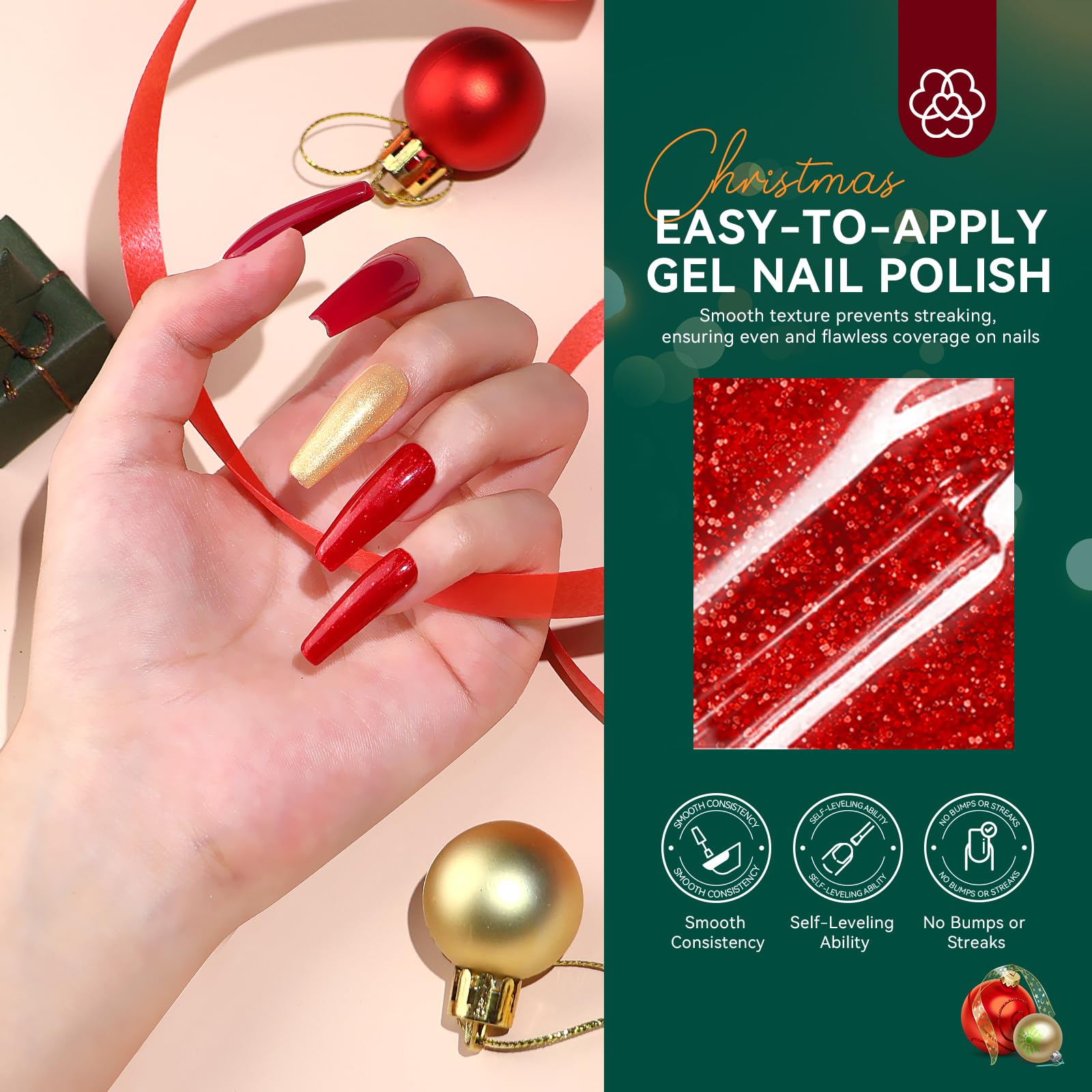 Foto 5 | Kit De Esmaltes De Uñas En Gel Saviland Christmas 6 Colores, 8 Ml Con Adhesivo - Venta Internacional.