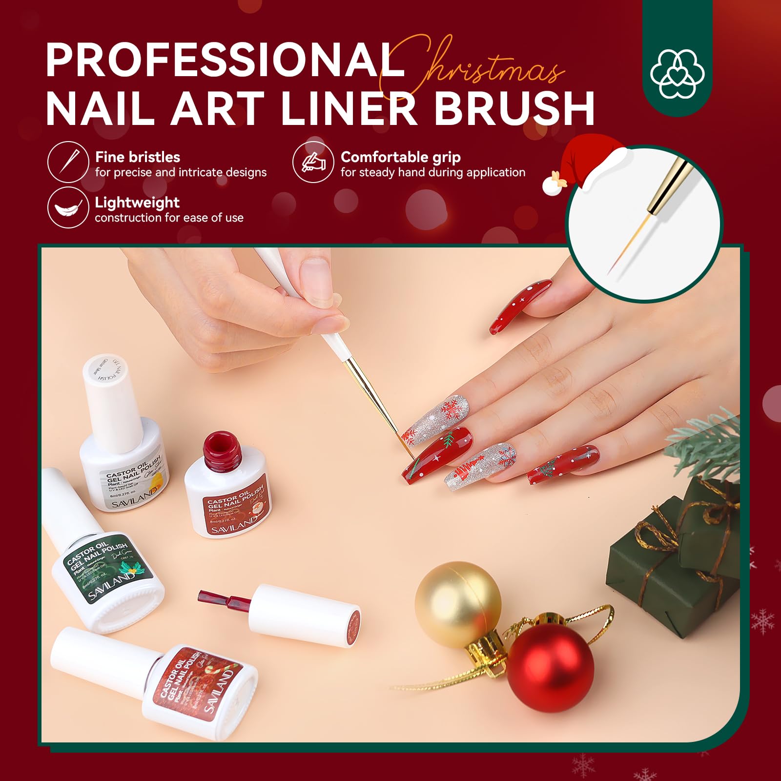 Foto 7 | Kit De Esmaltes De Uñas En Gel Saviland Christmas 6 Colores, 8 Ml Con Adhesivo - Venta Internacional.
