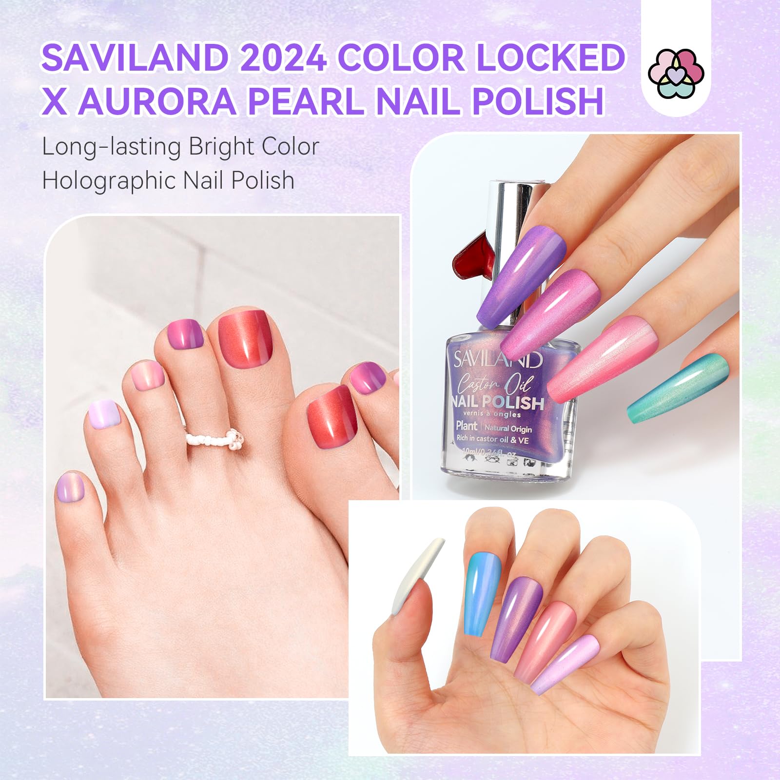 Foto 3 pulgar | Set de Esmaltes de Uñas Saviland Aurora Quick-dry 12 Colores Con Base En La Parte Superior - Venta Internacional