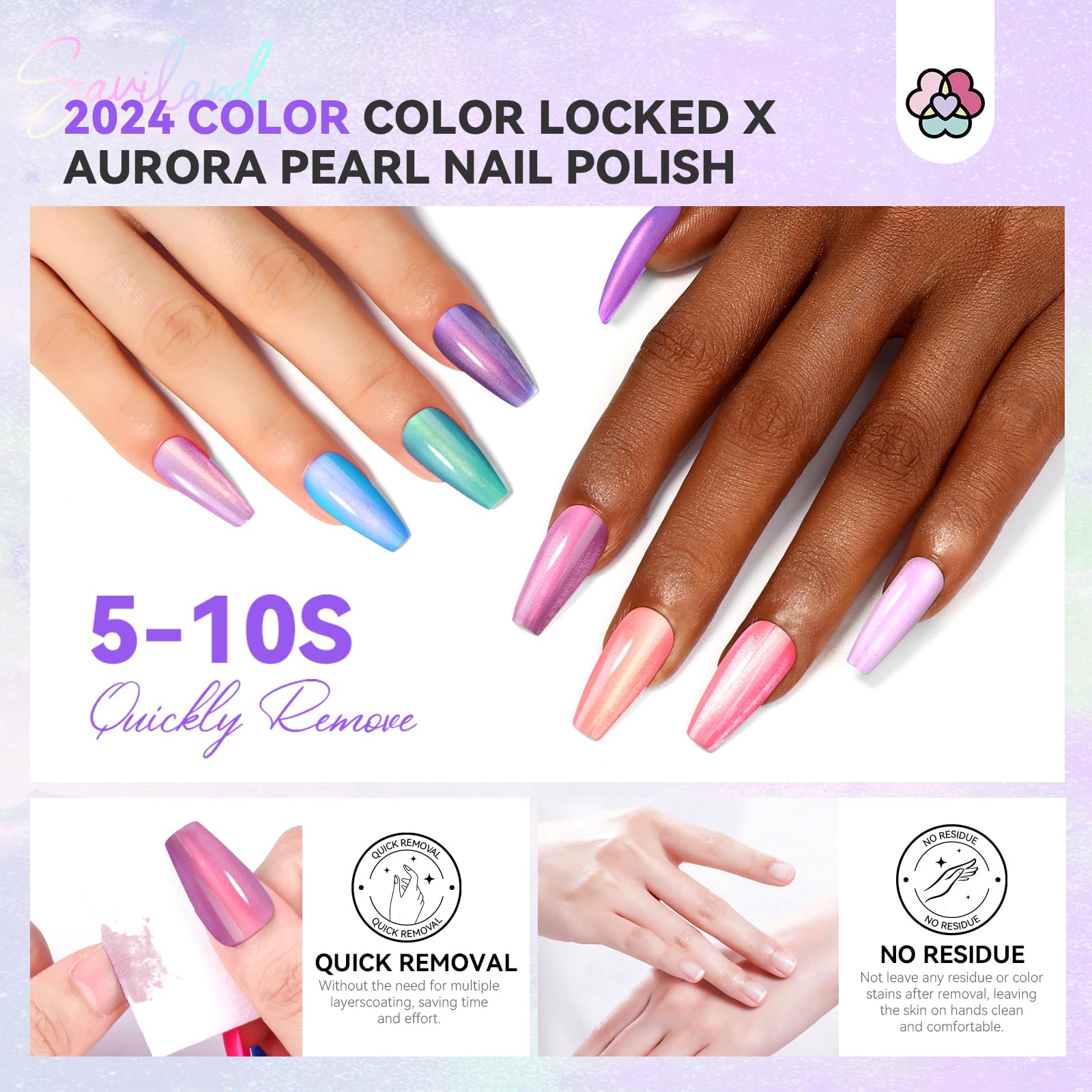 Foto 5 pulgar | Set de Esmaltes de Uñas Saviland Aurora Quick-dry 12 Colores Con Base En La Parte Superior - Venta Internacional