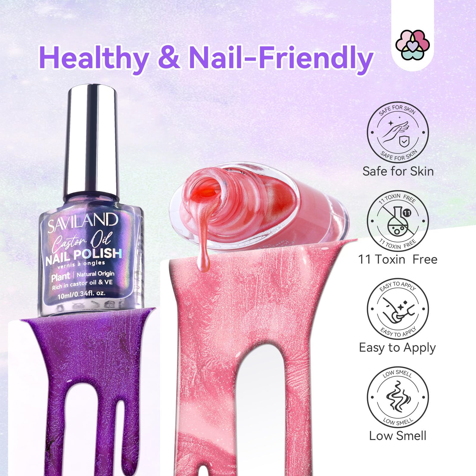 Foto 6 pulgar | Set de Esmaltes de Uñas Saviland Aurora Quick-dry 12 Colores Con Base En La Parte Superior - Venta Internacional