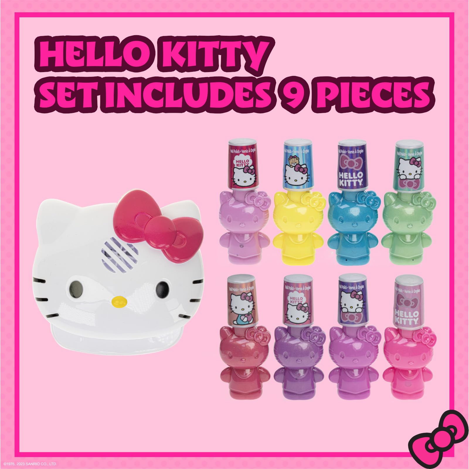 Foto 3 pulgar | Set De Esmaltes De Uñas Townley Girl Hello Kitty, Paquete De 8 Con Secador - Venta Internacional.