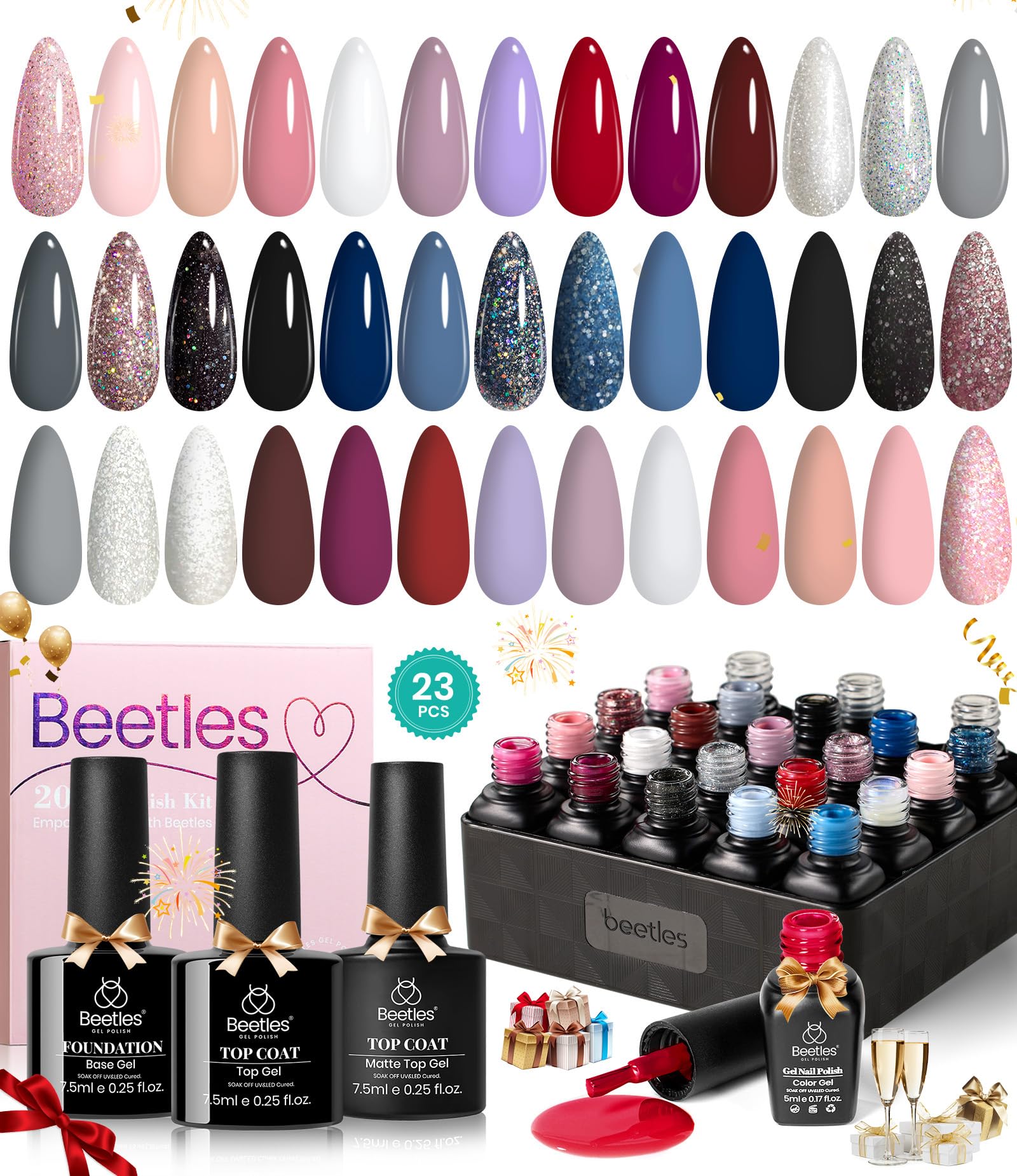 Set de Esmaltes de Uñas Beetles Gel Polish 23 Piezas-Venta Internacional