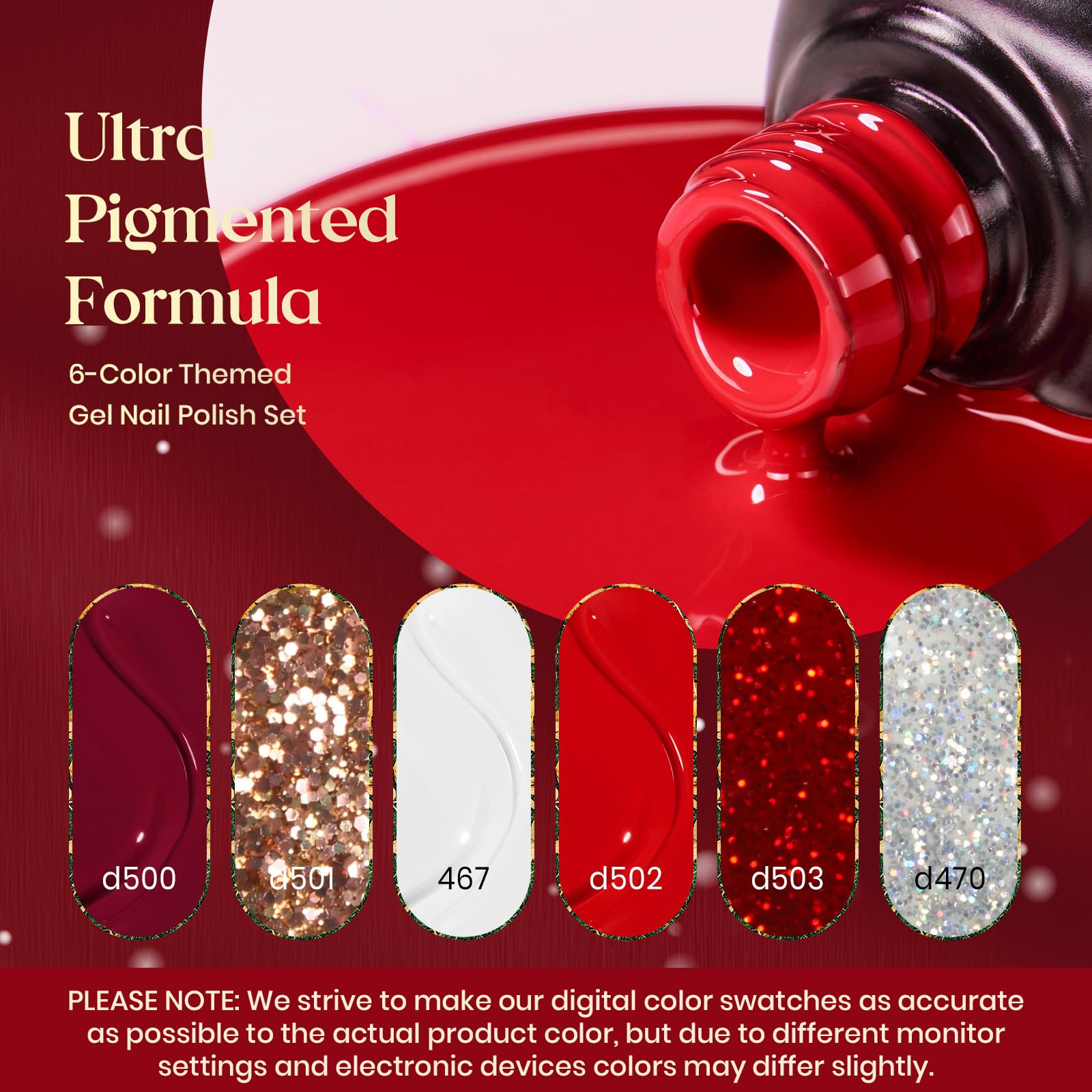 Foto 3 pulgar | Esmalte De Uñas Beetles Gel Red Glitter Burgundy 7,5 Ml X6 - Venta Internacional.