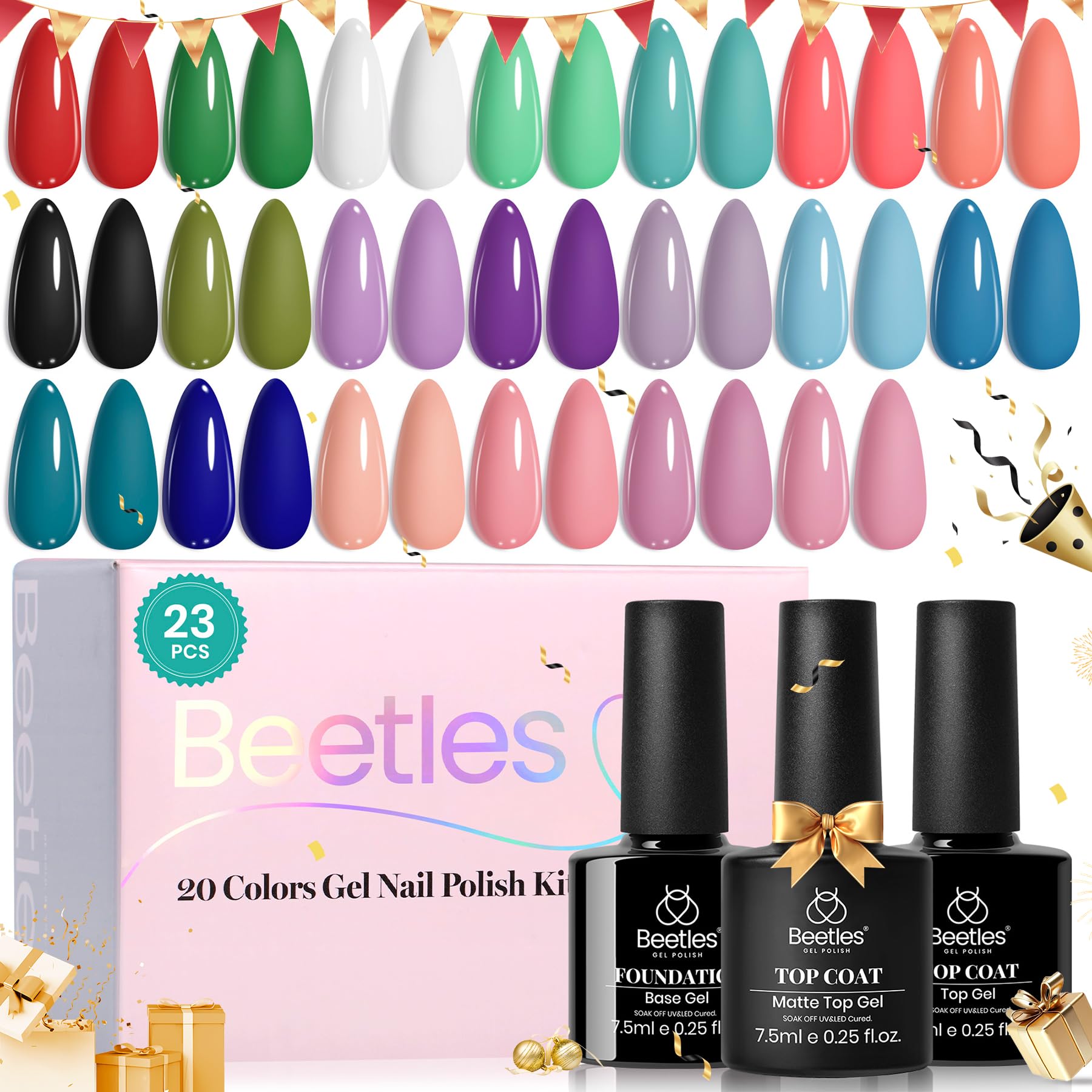 Foto 1 | Set De Esmaltes De Uñas En Gel Beetles, 23 Unidades Con Capa Base Y Luz Uv - Venta Internacional.