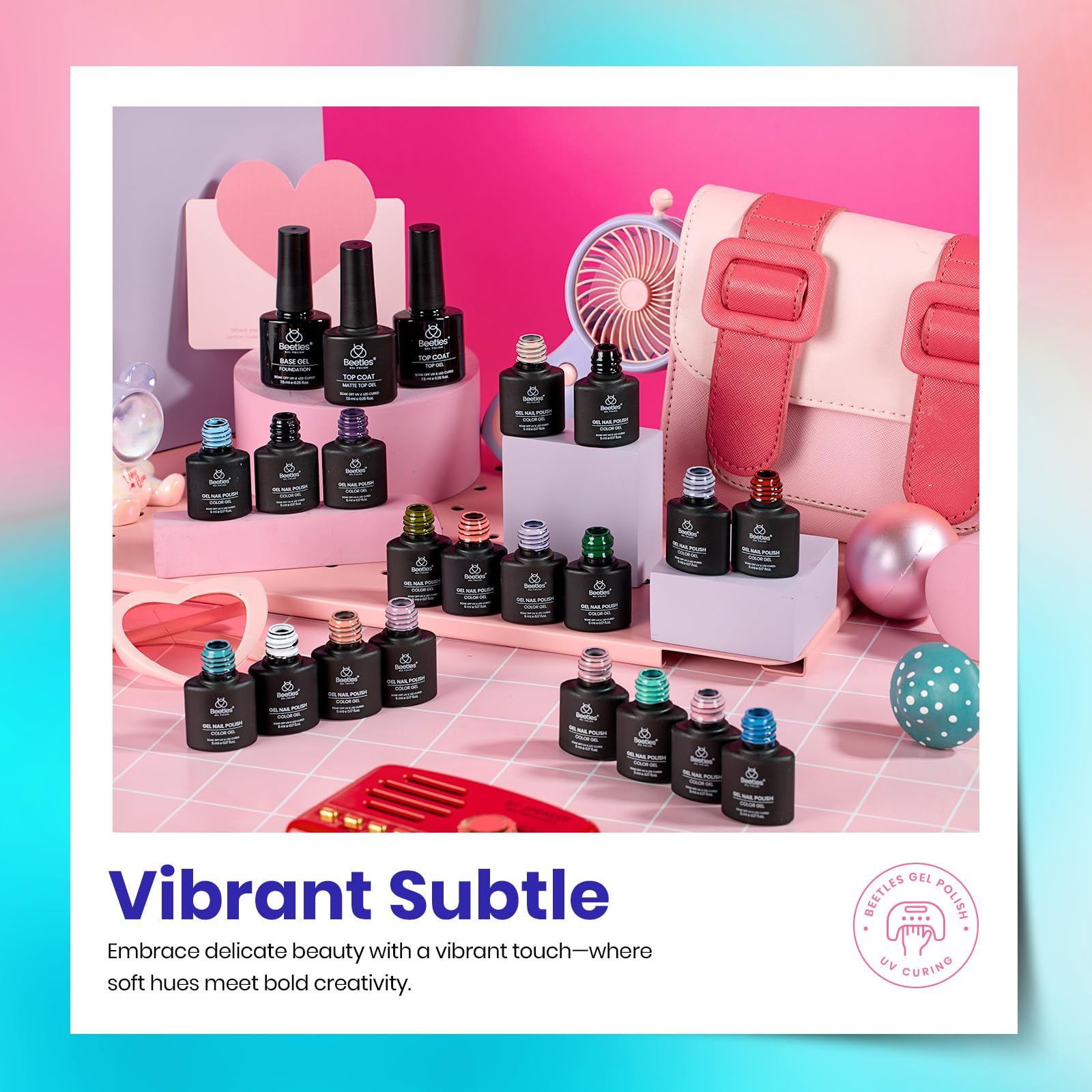 Foto 3 | Set De Esmaltes De Uñas En Gel Beetles, 23 Unidades Con Capa Base Y Luz Uv - Venta Internacional.